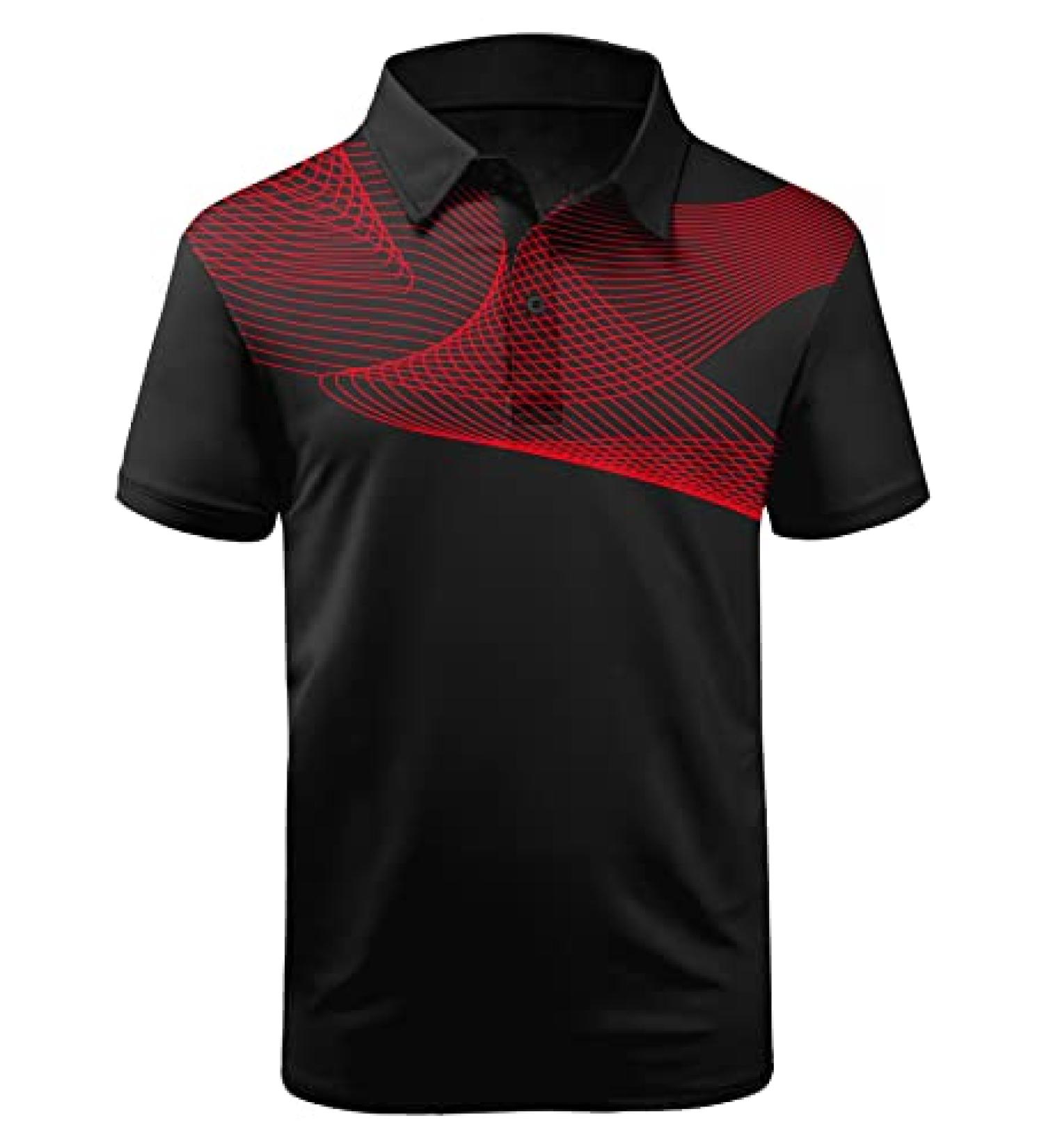 ZITY Men's Golf Polo Shirt - Short Sleeve Athletic Tennis T-Shirt (Red, XL) - Buy Online on GoSupps.com