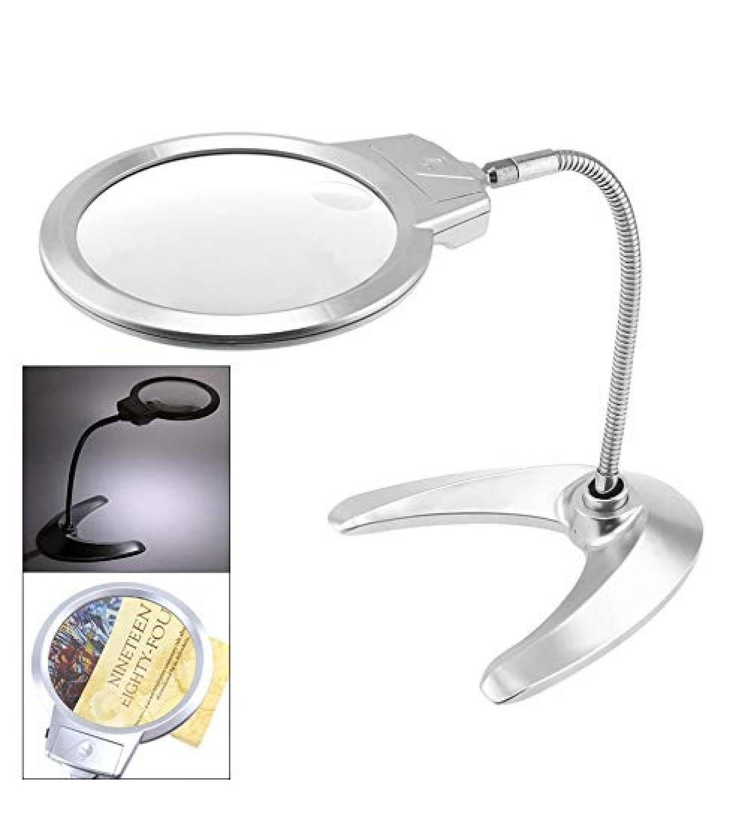 Magnifying 2X / 5X ABS + Metal Hose Adjustable Desktop Magnifier Standing Style with LED Light for Jewel Repair Made in China - Buy Online on GoSupps.com