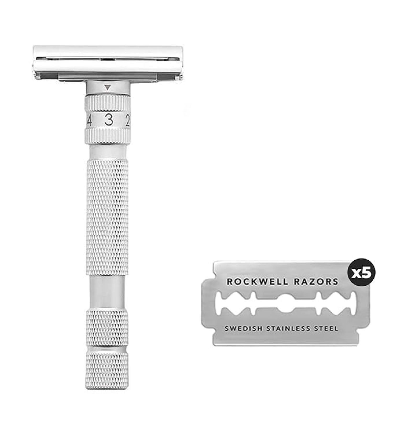 Rockwell Model T Brushed Chrome Razor - Premium Single Standard Shaving Experience | International Shipping Available - Buy Online on GoSupps.com