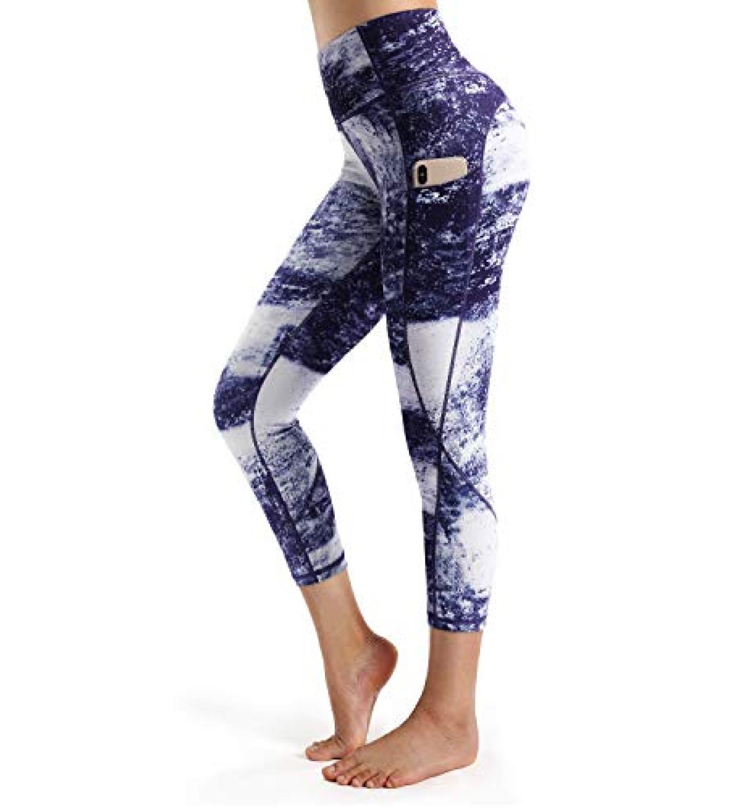 STYLEWORD Womens Sapphire Capris with Pockets - High Waist Yoga Pants for Running and Workouts - Buy Online on GoSupps.com