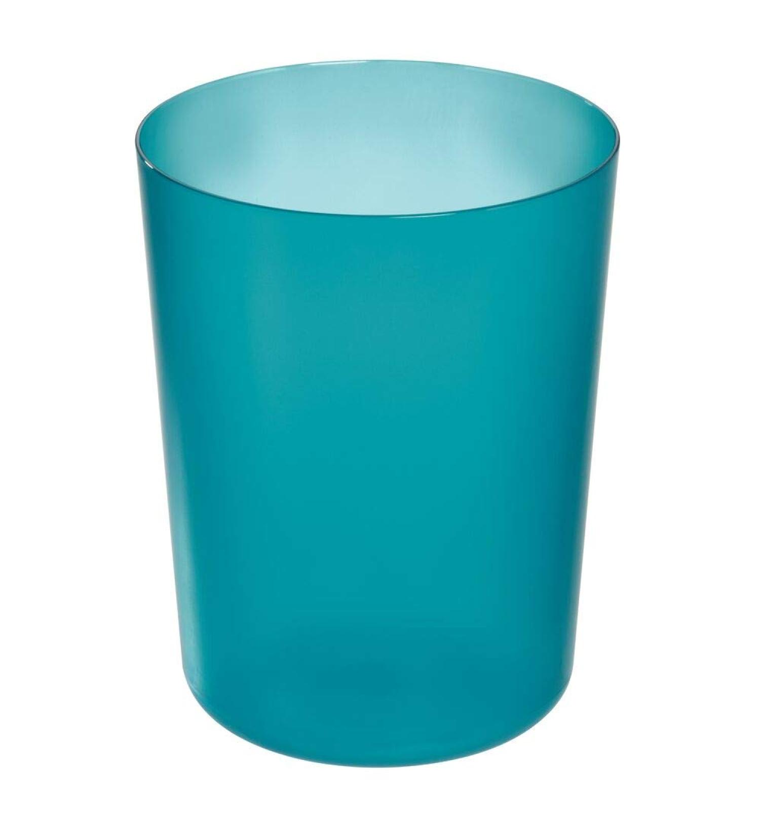 iDesign Finn Compact Round Plastic Trash Can - Teal, 7.64 x 10 - Bathroom, Bedroom, Home Office, Dorm - Buy Online on GoSupps.com