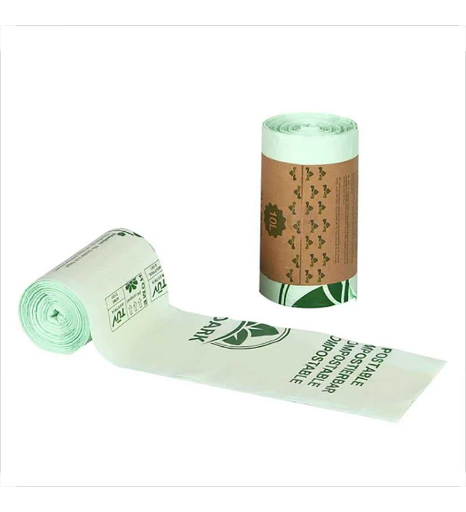 Garbage Bag Biodegradable PLA Corn Starch Kitchen Household Compostable Eco-Friendly Plant-Based Recycled Trash Bags for Bathroom Office Bins 8l (14 Silk*40*38cm) - Buy Online on GoSupps.com