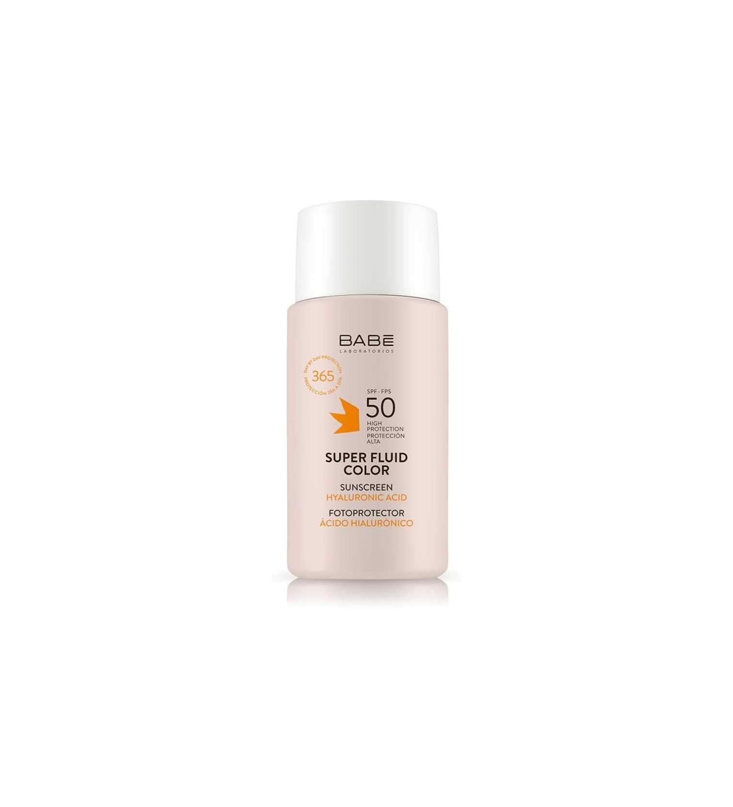 Babe Super Fluid Color Sunscreen SPF 50 Tinted Facial Sunscreen Lightweight Non-Greasy Broad Spectrum Protection Suitable for Sensitive Skin 50 ml - Buy Online on GoSupps.com