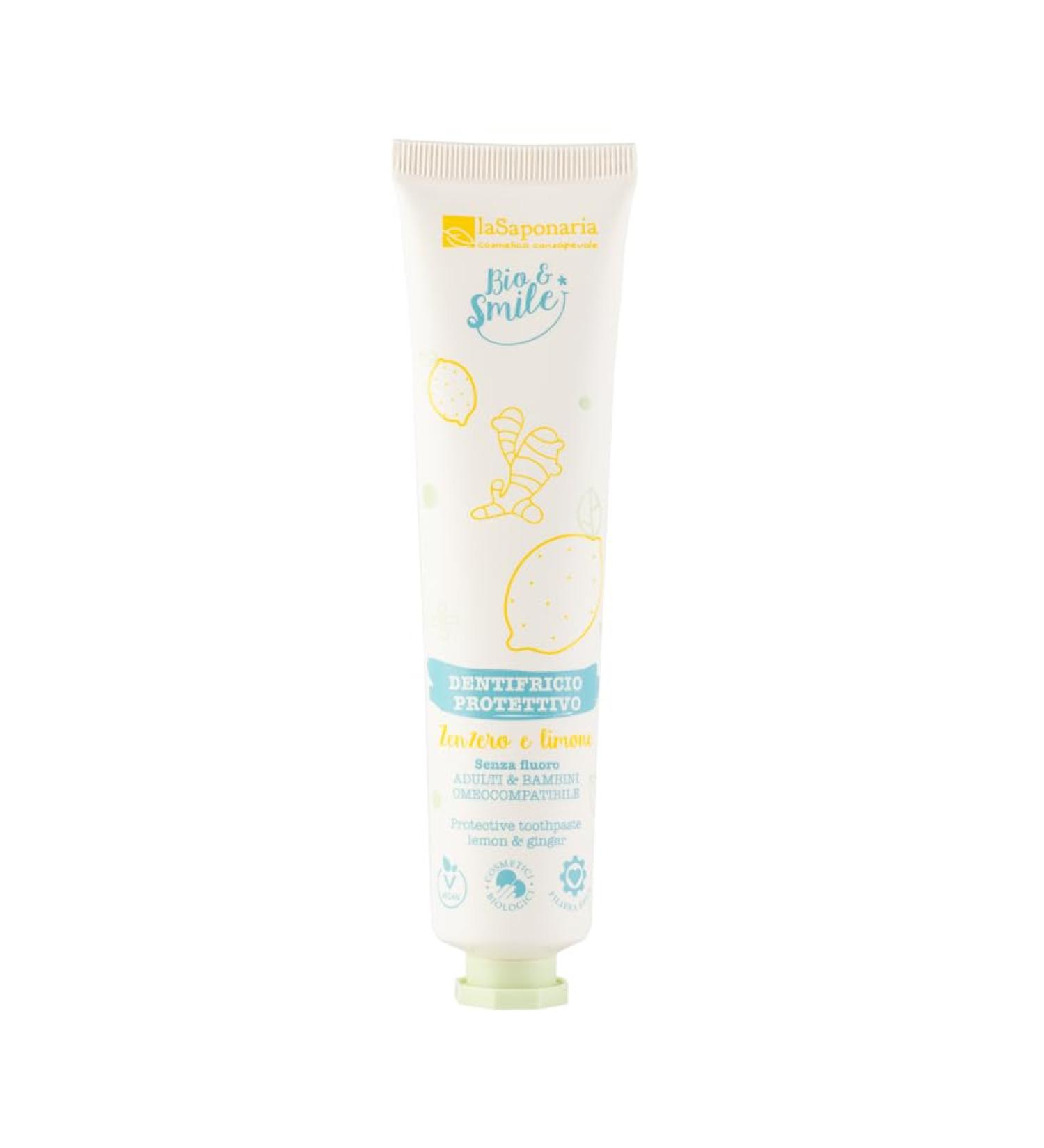 LA SAPONARIA Prot ge-dents homocompatible pour adultes et enfants - Gingembre et citron - 75 ml - Buy Online on GoSupps.com