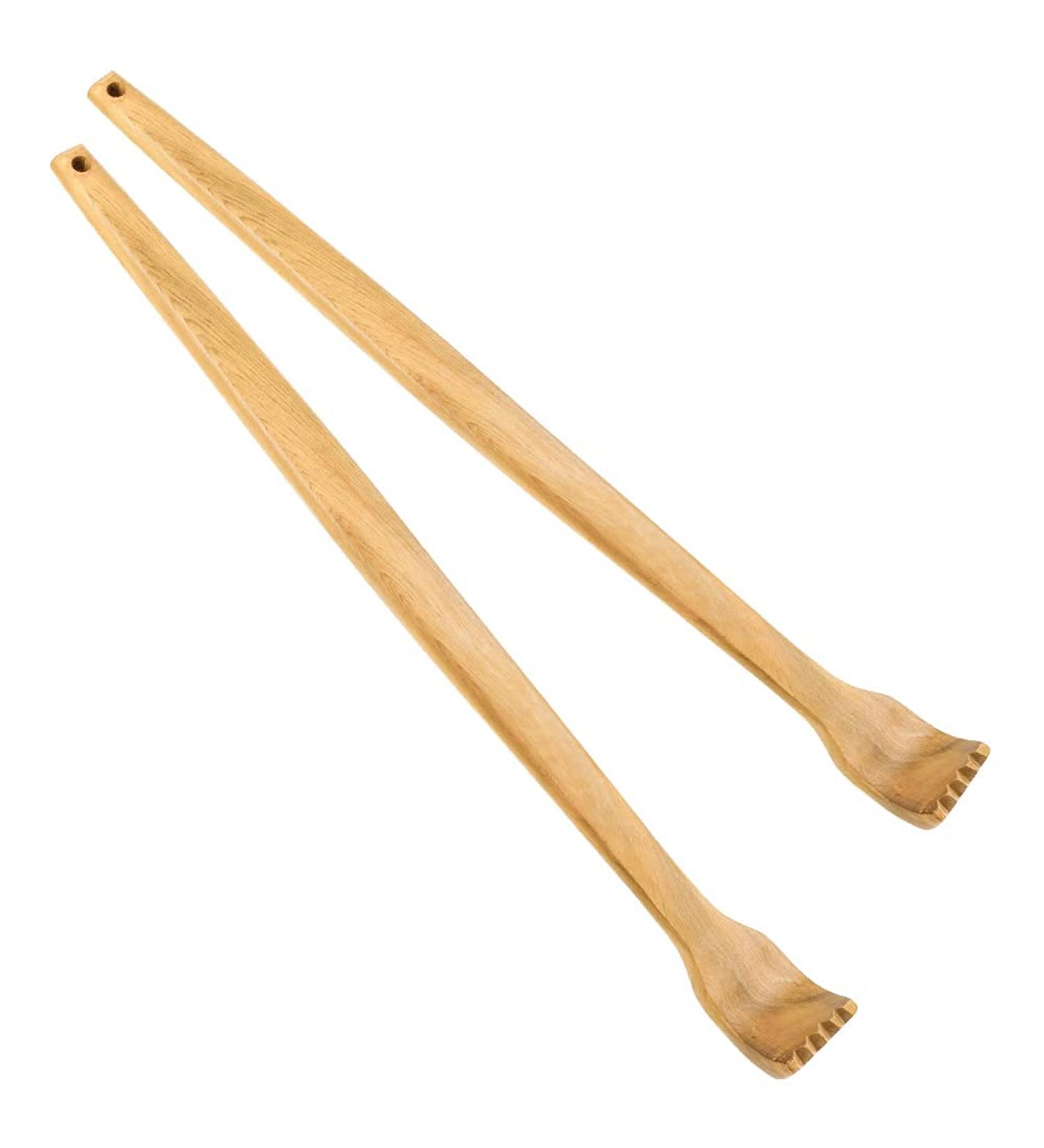 Gita Wooden Back Scratcher - Manual Back Massage Tool with Long Handle (39.6 cm) - 2 Pieces for Ultimate Body Relaxation - Buy Online on GoSupps.com