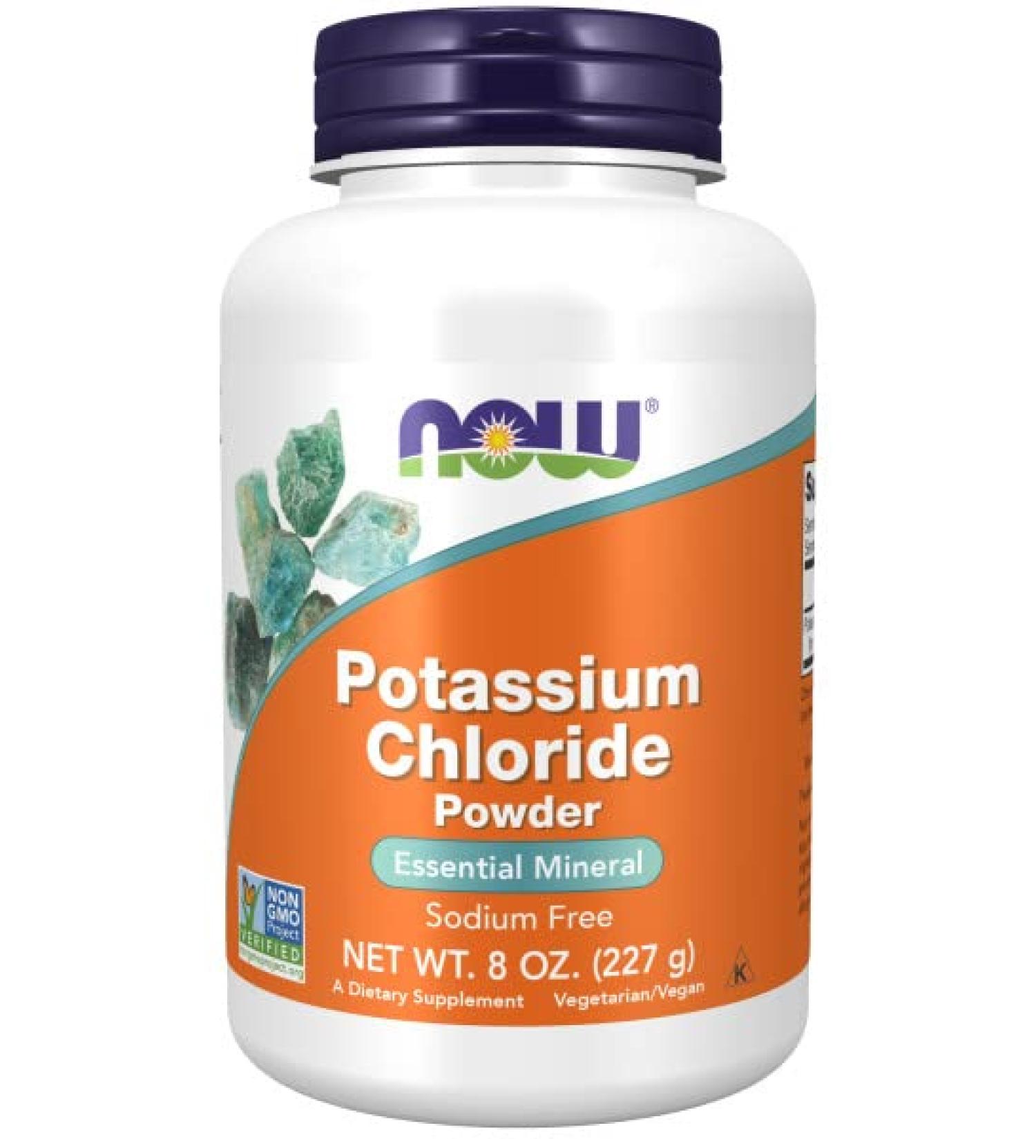 Now Foods Potassium Chloride Powder 8 oz - Pure Electrolyte Supplement - Buy Online on GoSupps.com