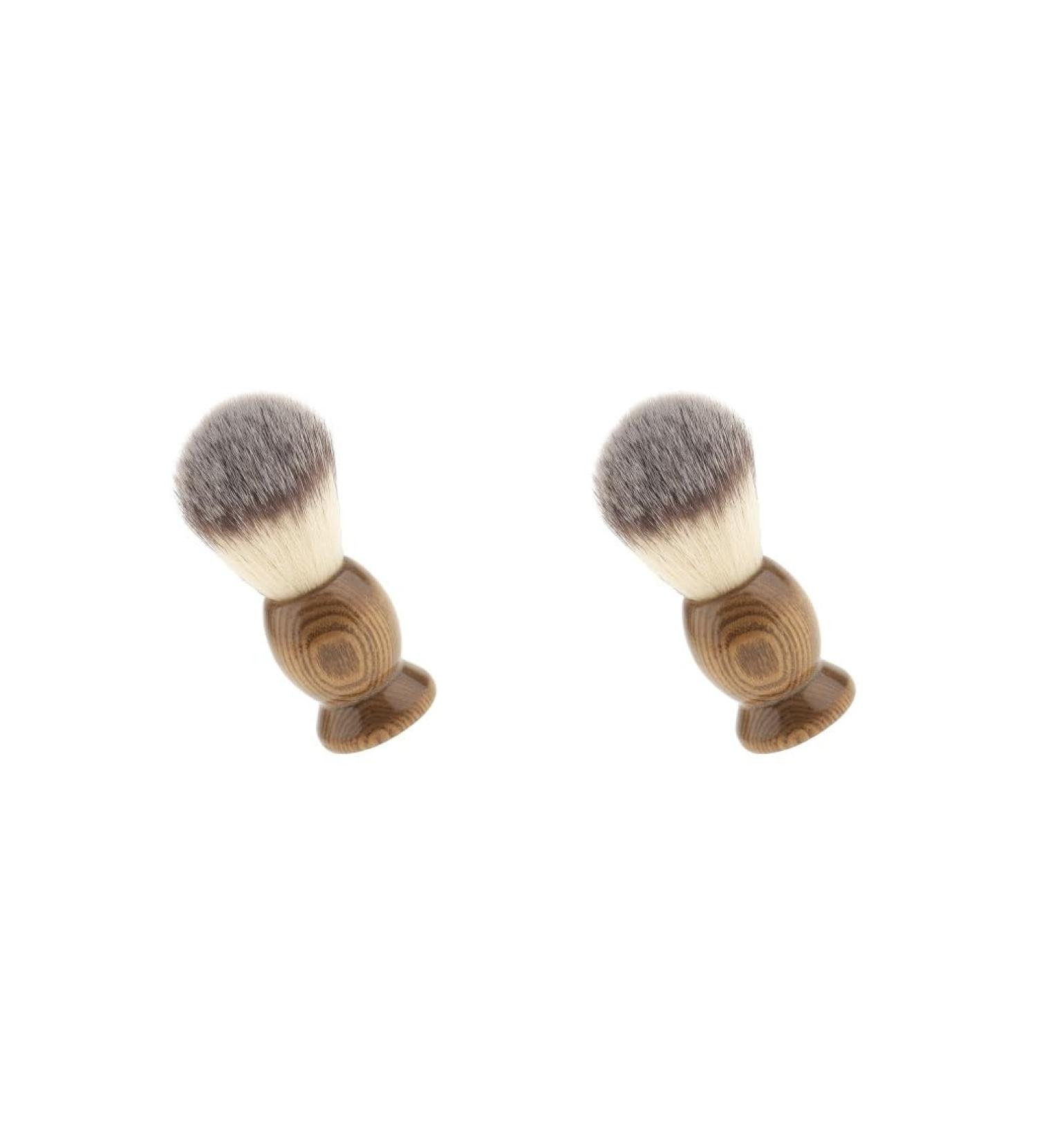 Set of 2 Professional Wooden Shaving Brushes - 10 cm - International Shipping Available - Buy Online on GoSupps.com