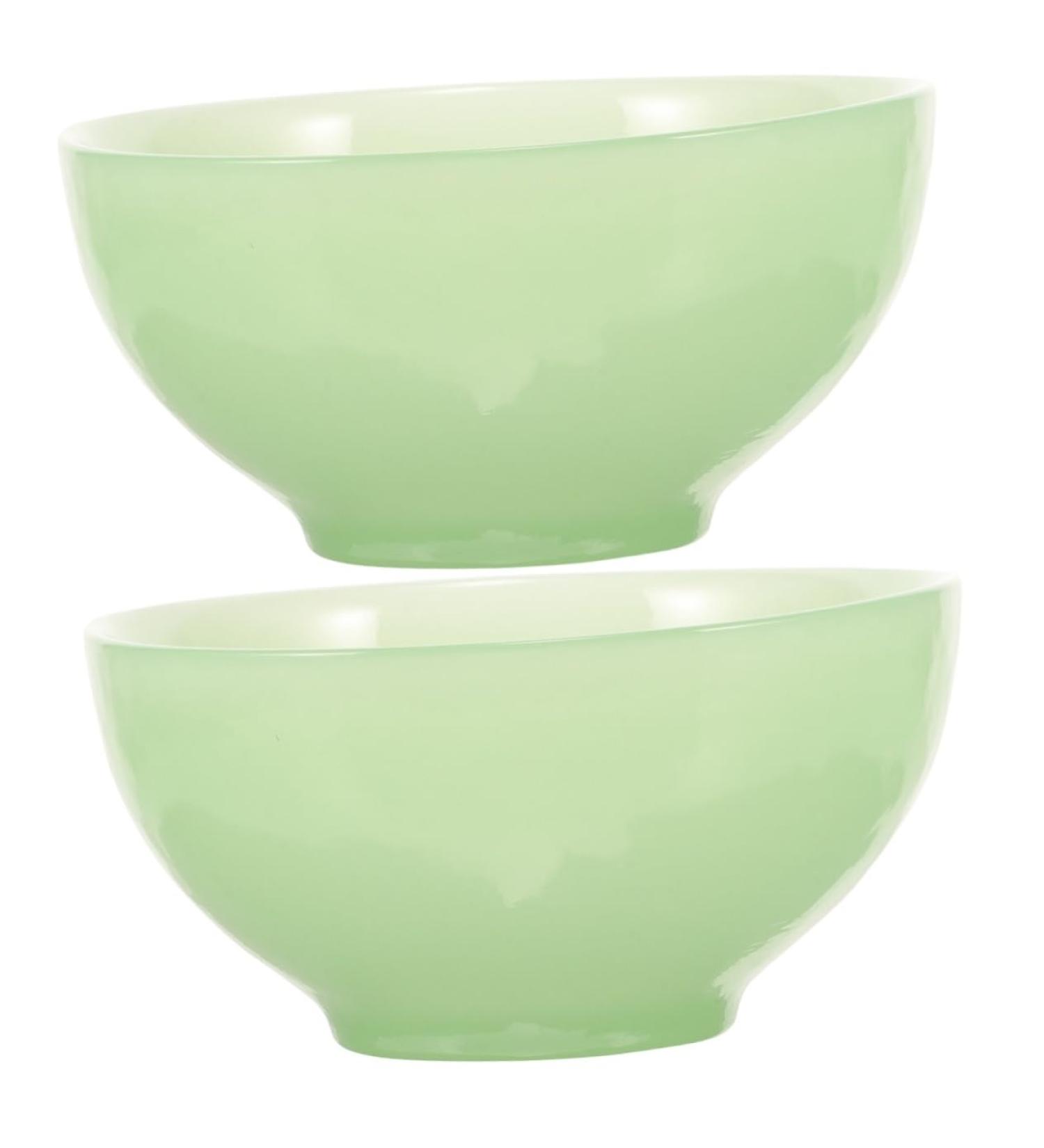 2-Piece Green Terrarium Bowls for Men's Care | Decorative Soap & Shaving Bowl - Jade Glass Containers 11.5x11.5x5cm - Buy Online on GoSupps.com