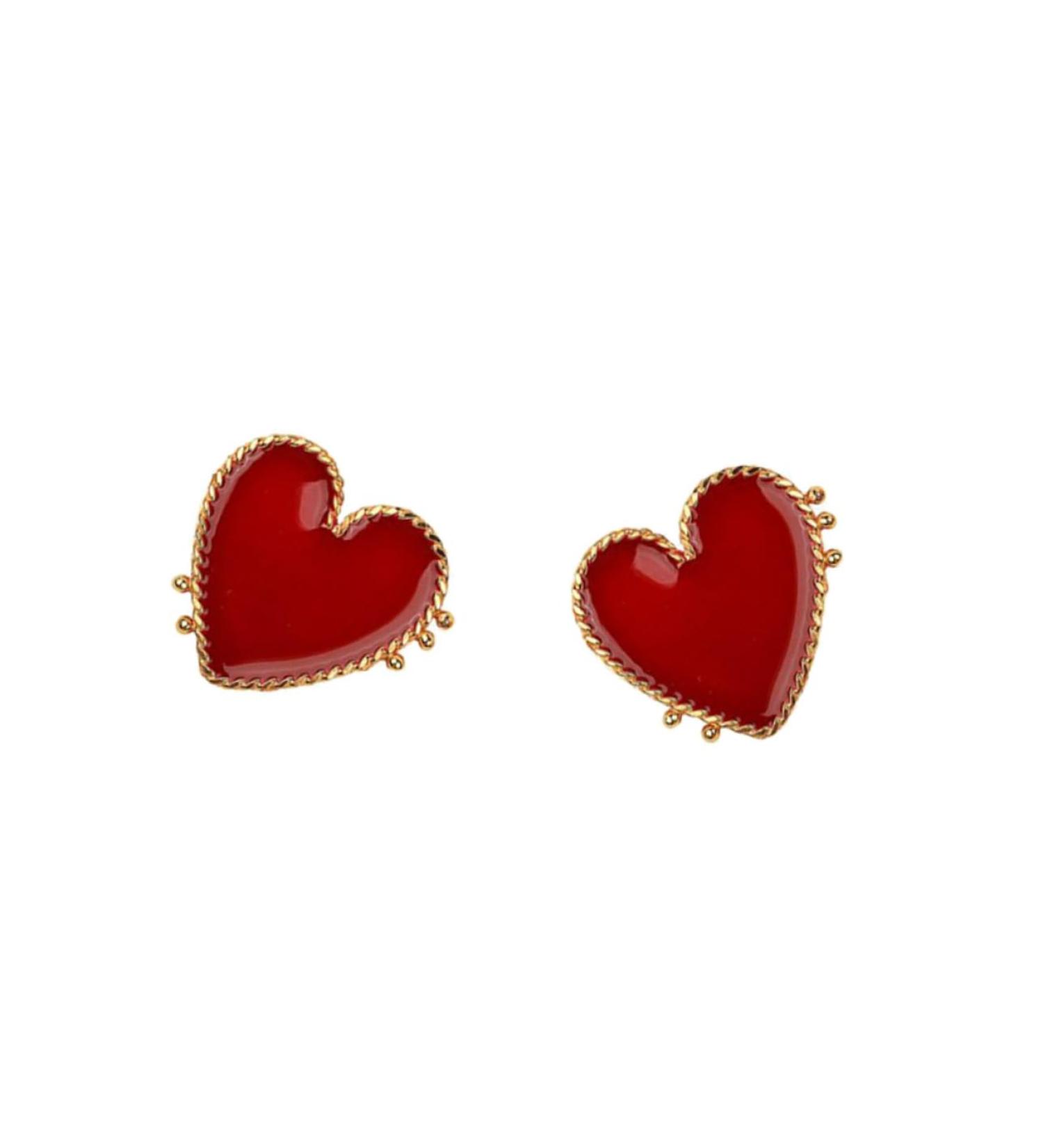 CHILDWEET 1 Pair Business Gifts Earings Heart Studs Jewelry Gift for Earring Miss Red Love - Buy Online on GoSupps.com