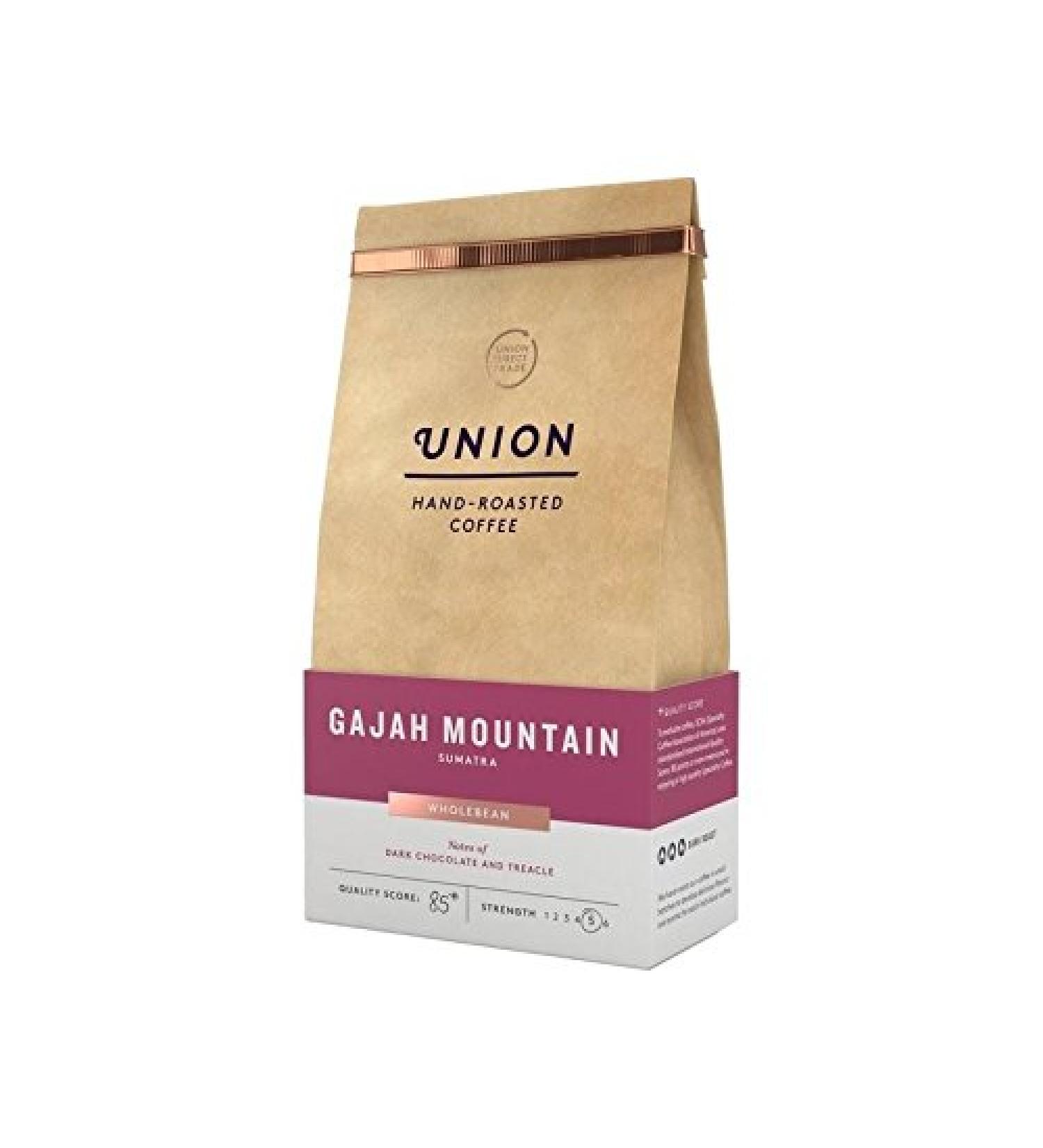 Union Coffee Dark Roast Coffee Beans - Gajah Mountain Sumatra 200g - Pack of 4