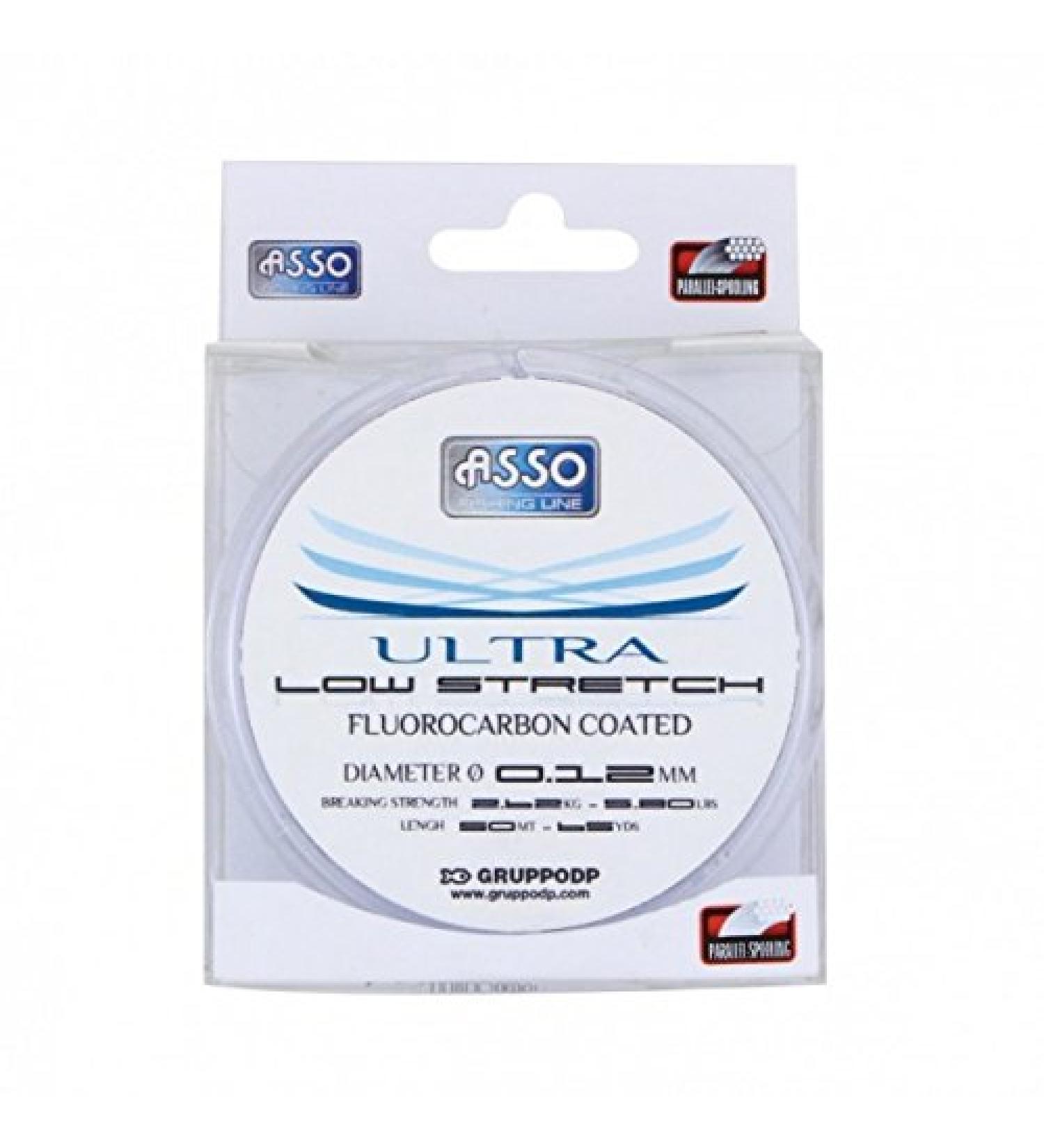 Asso Ultra Low Stretch" Angelschnur / Fluorocarbonschnur 28/100 150m