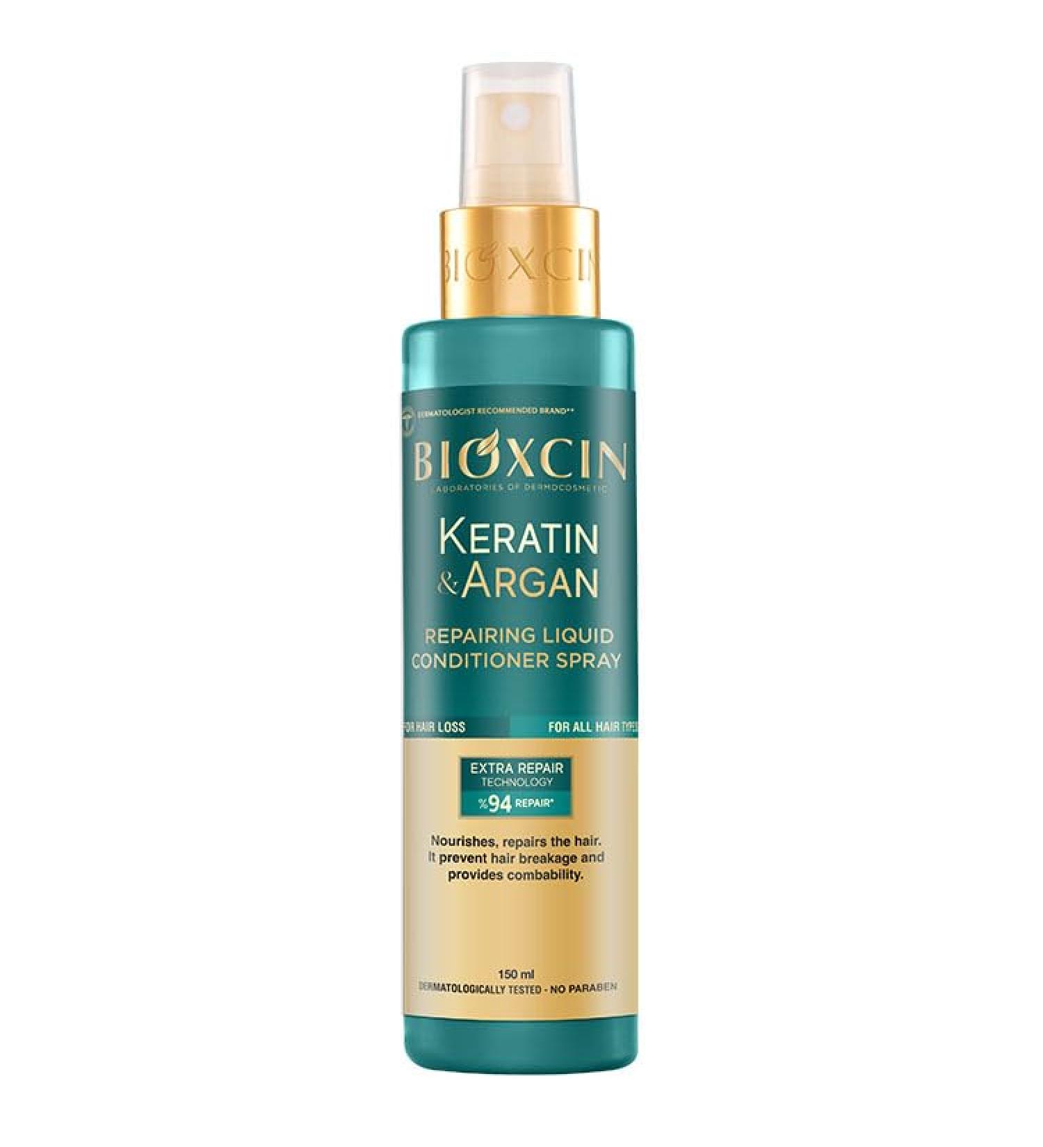 Bioxcin Apr s-shampoing sans rin age la k ratine et l'argan - 150 ml - Pour une r paration et une brillance en profondeur - Anti-frisottis et anti-fourches - Tous les types de cheveux