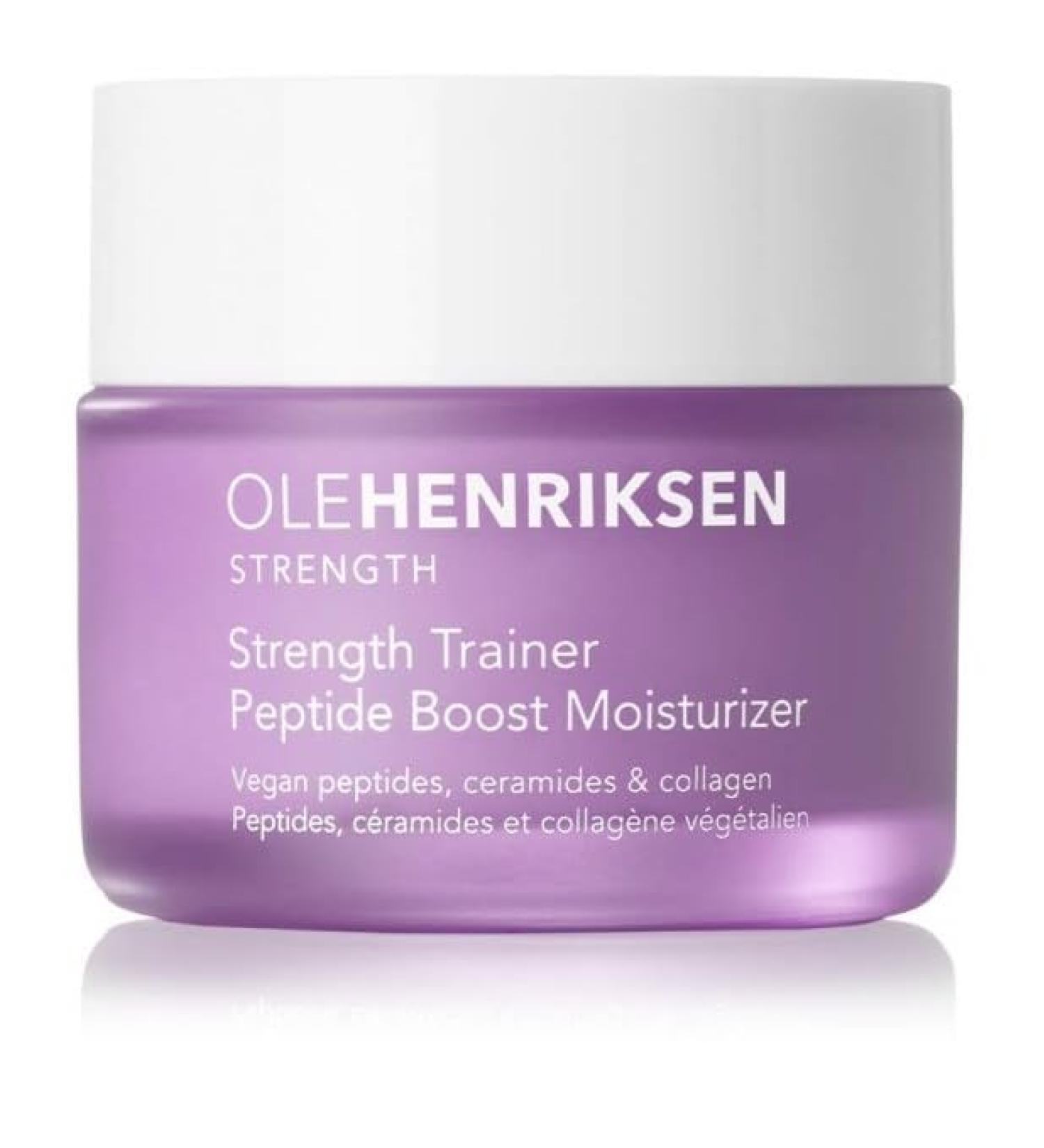 Ole Henriksen Strenth Trainer Peptide Boost Facial Moisturizer with ceramides and collagen Full Size UNBOXED 1.7 fluid ounces 50 milliliter Jar - Buy Online on GoSupps.com