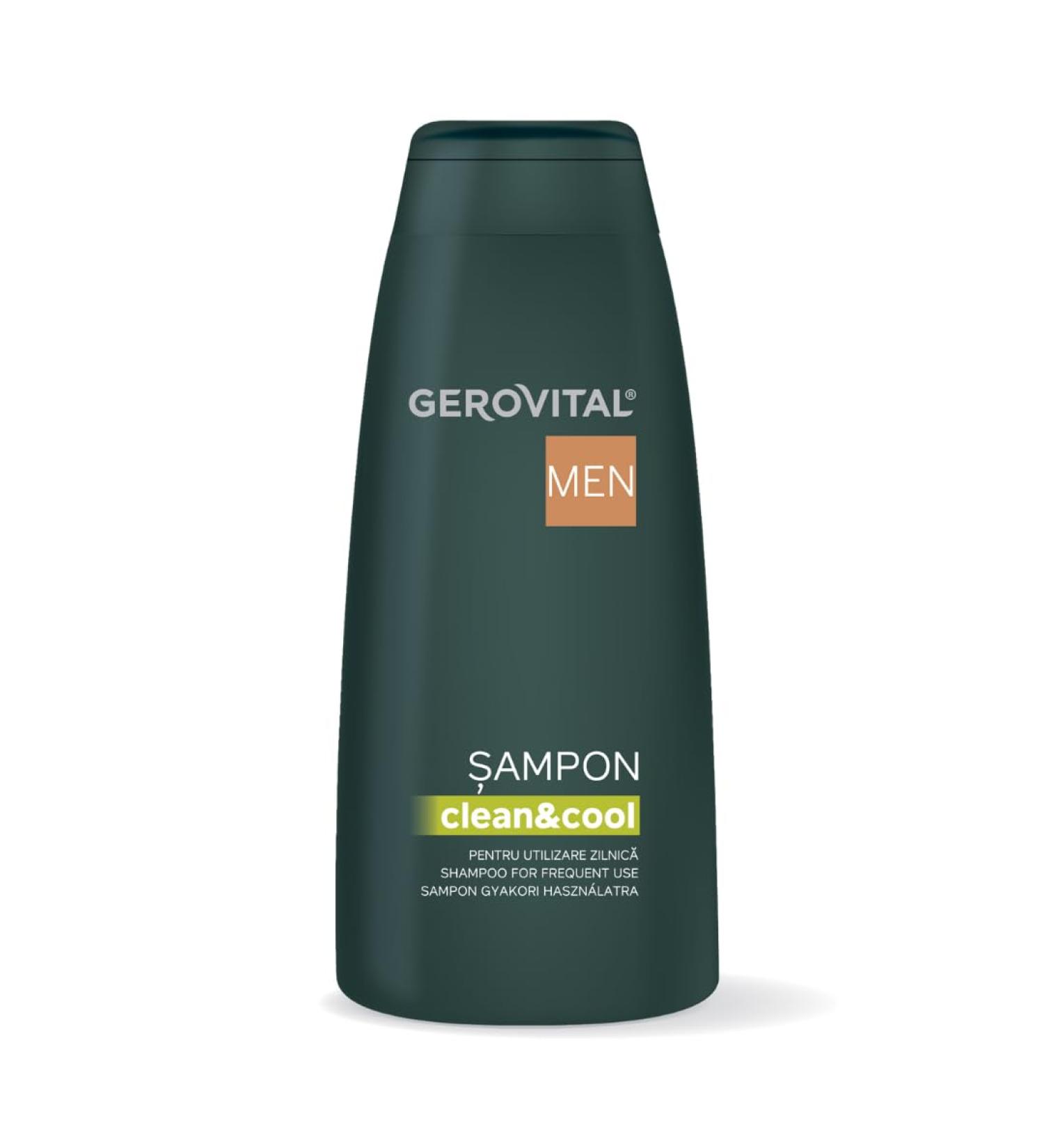 Gerovital Men Shampooing Quotidien Homme 400 ml Provitamine B5 & Menthol Nettoyage Doux Hydratation & Effet Fra cheur - Buy Online on GoSupps.com