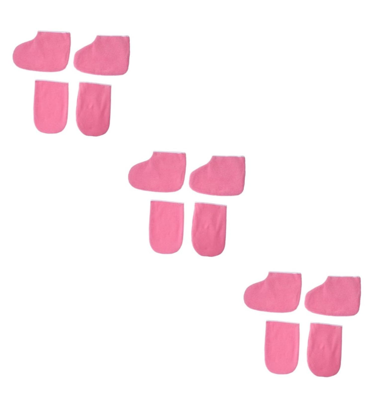 MAGICLULU 6 Pairs Gloves for Nail Paraffin Bath Liners Wax Bath Gloves Hand Moisturizer Gloves Paraffin Wax Refill Feet Cover Bags Spa Gloves Wax Booties Mittens Work Pink Boots - Buy Online on GoSupps.com