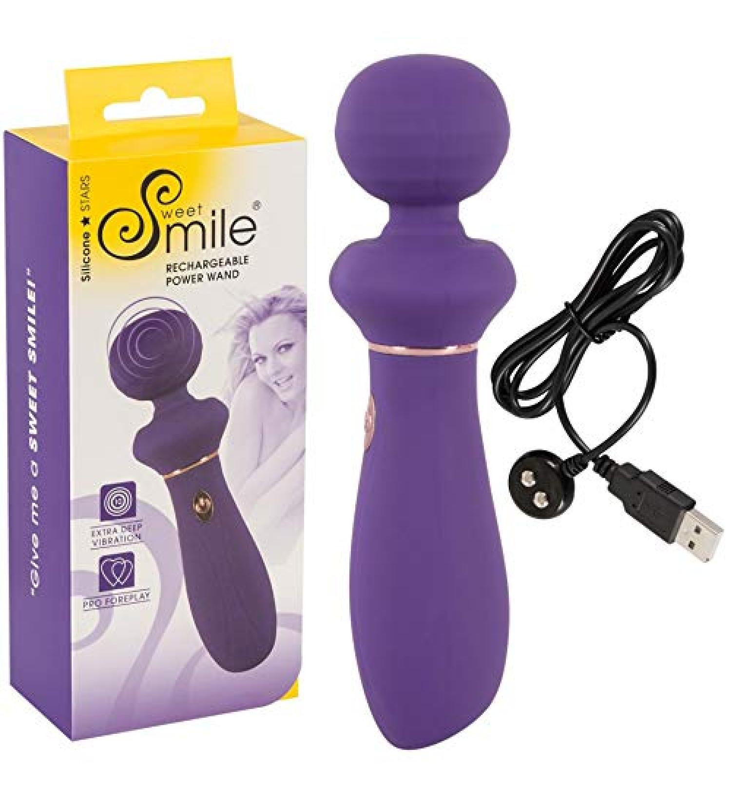 Sweet Smile Rechargeable Power Wand Massager Purple One Size