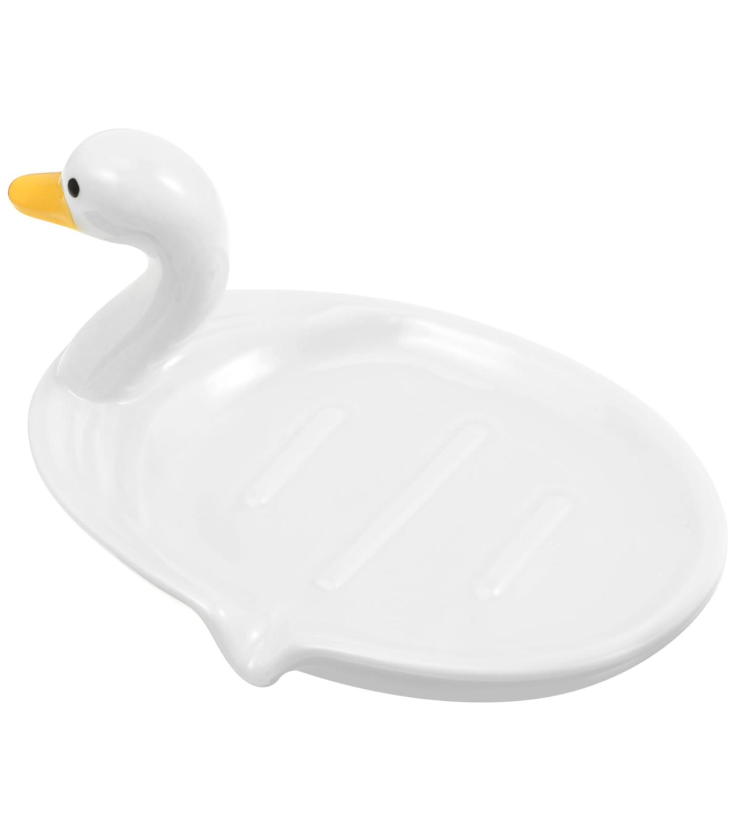 Ciieeo Ceramic Swan Soap Dish Decorative Soap Dish Sink Cute Stand Portable Duck Soap Dish Shower Bathroom Soap Holder Animal Travel Soap Case Ceramic Soap Holder Bracket White Ceramics White 15X10.5X9CM - Buy Online on GoSupps.com