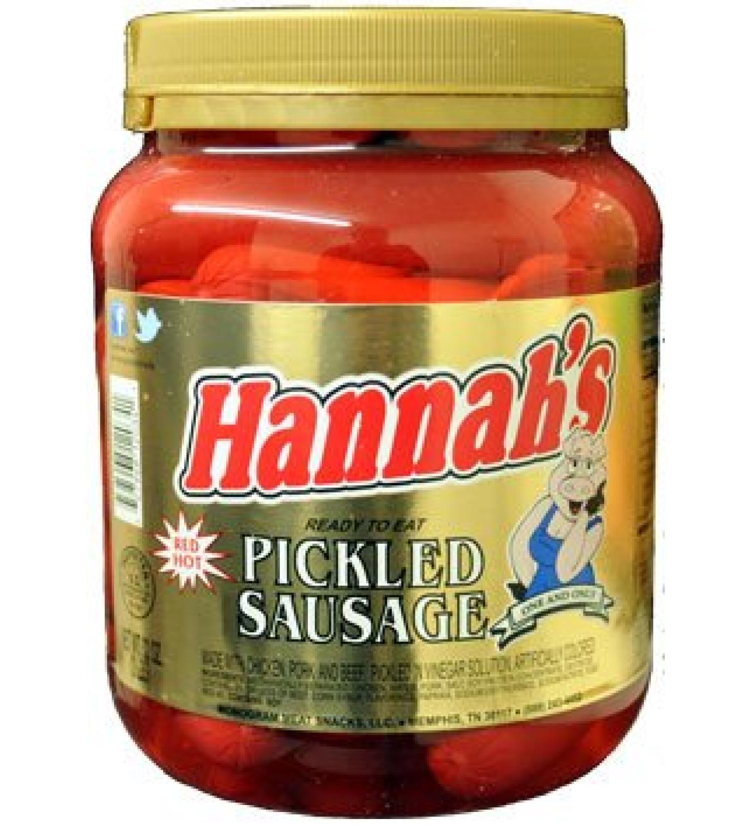 Hannah's Pickled Sausage 32oz. (1 JAR)