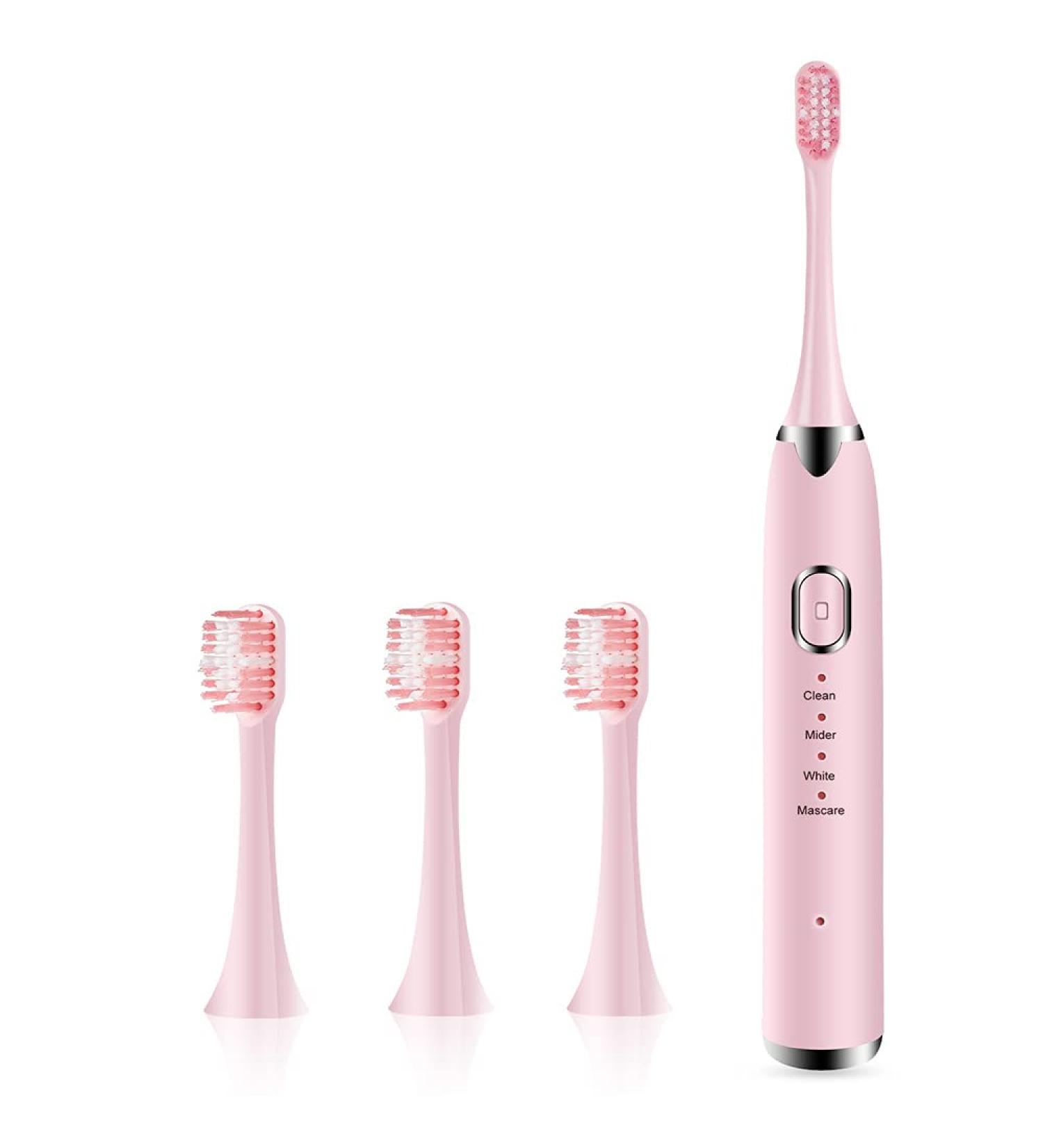 WOSUK Sonic Electric Toothbrush - Travel-Friendly Design, 4 Modes, 16 Gears, USB Fast Charge, Smart Timer - Pink - Buy Online on GoSupps.com