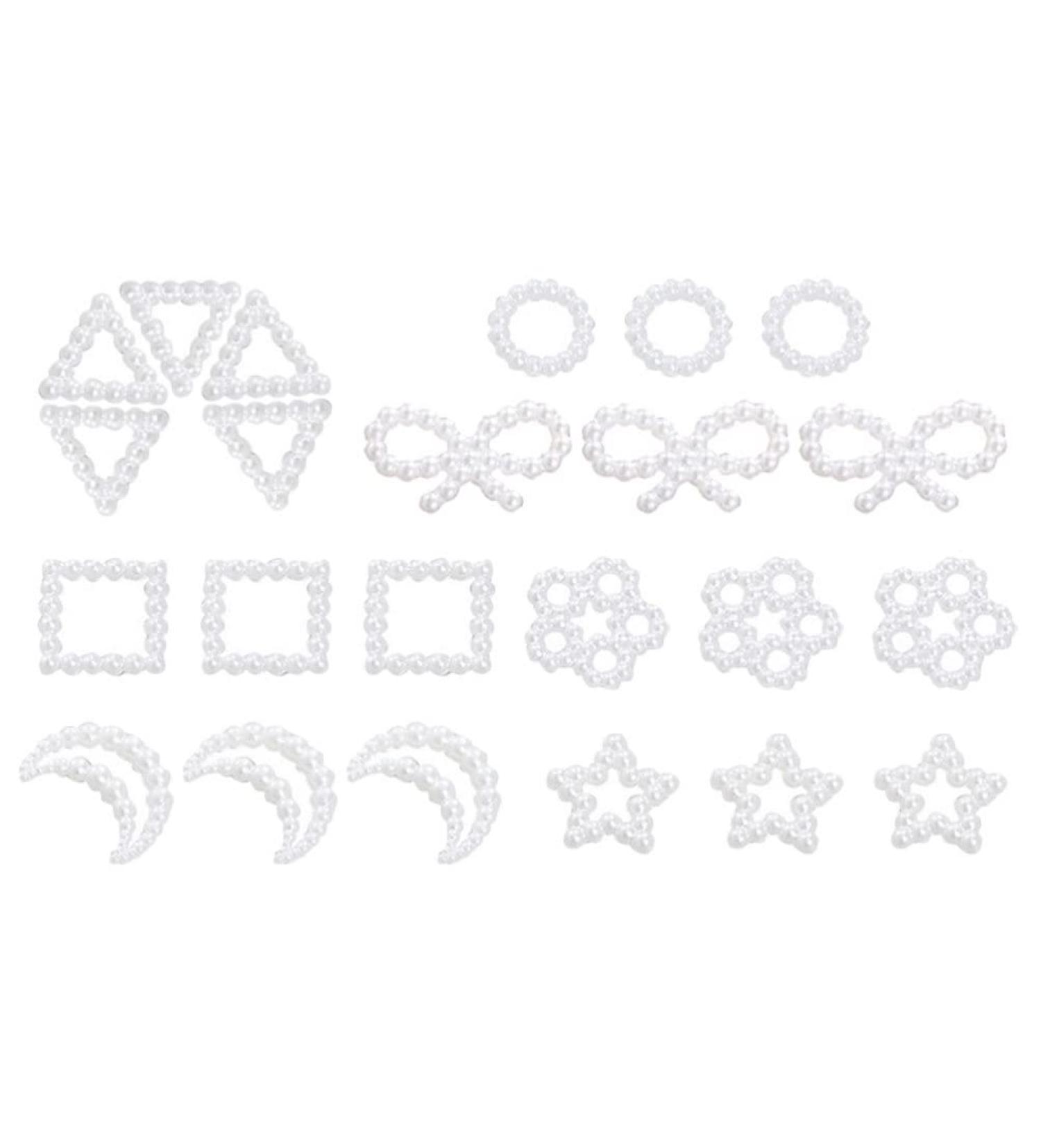 Beavorty 1 pearl nail accessories cross charms for nails pearl powder for nails pearls pearl manicure charms nail charms nail art decoration nail art decors 3d super flash white gem abs - Buy Online on GoSupps.com