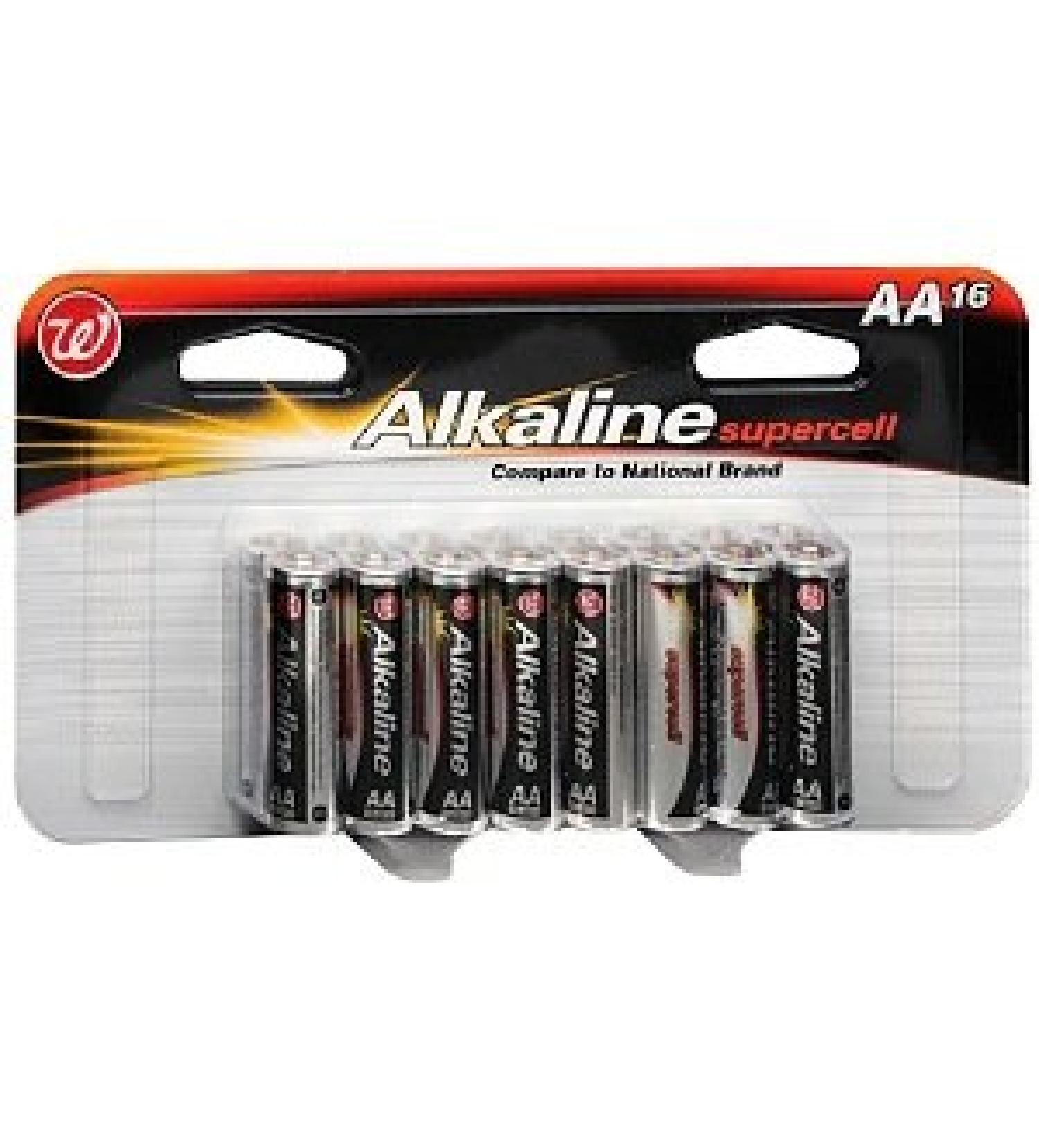 Walgreens Alkaline Supercell Batteries AA 16 ea