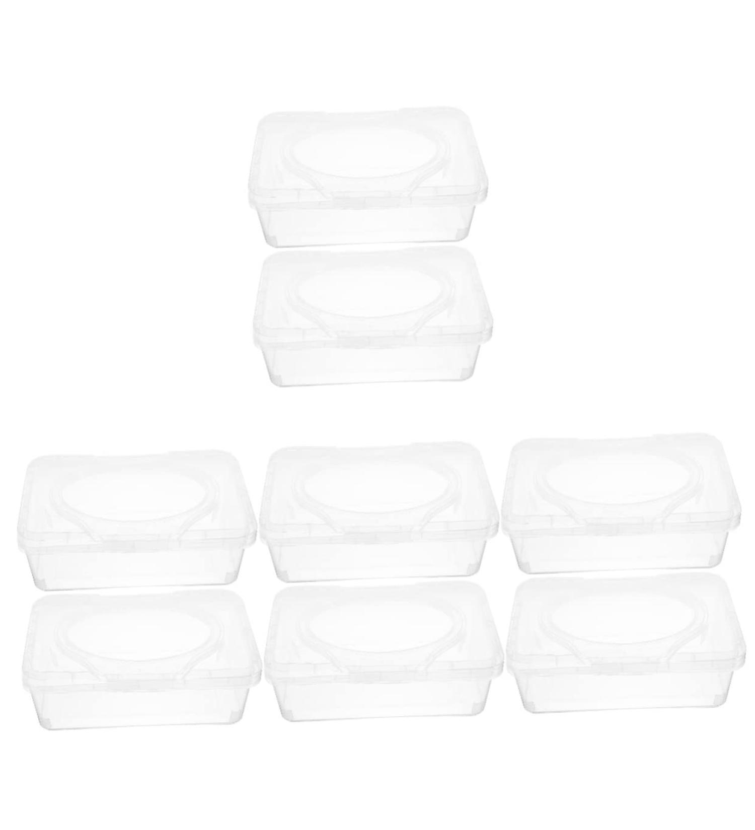 Hoement Wet Wipes Holder - Transparent Disposable Plastic Box for Baby Cloths (8 Pieces) | Baby Accessories Organizer | Portable & Convenient 19.5x12.5x7.5cm - Buy Online on GoSupps.com
