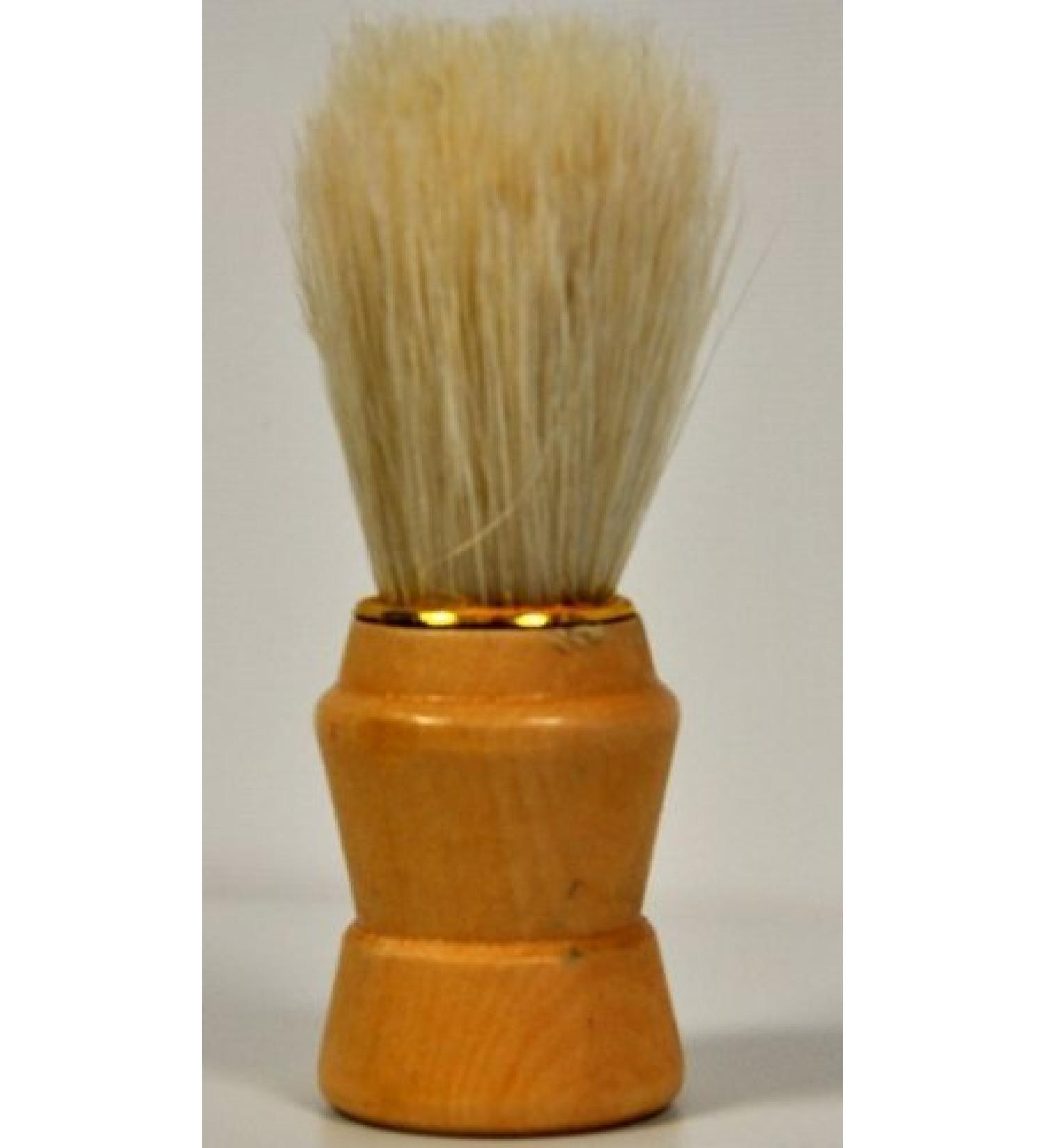 Shaving brush made of varnished wood light bristles diameter 3.2 cm