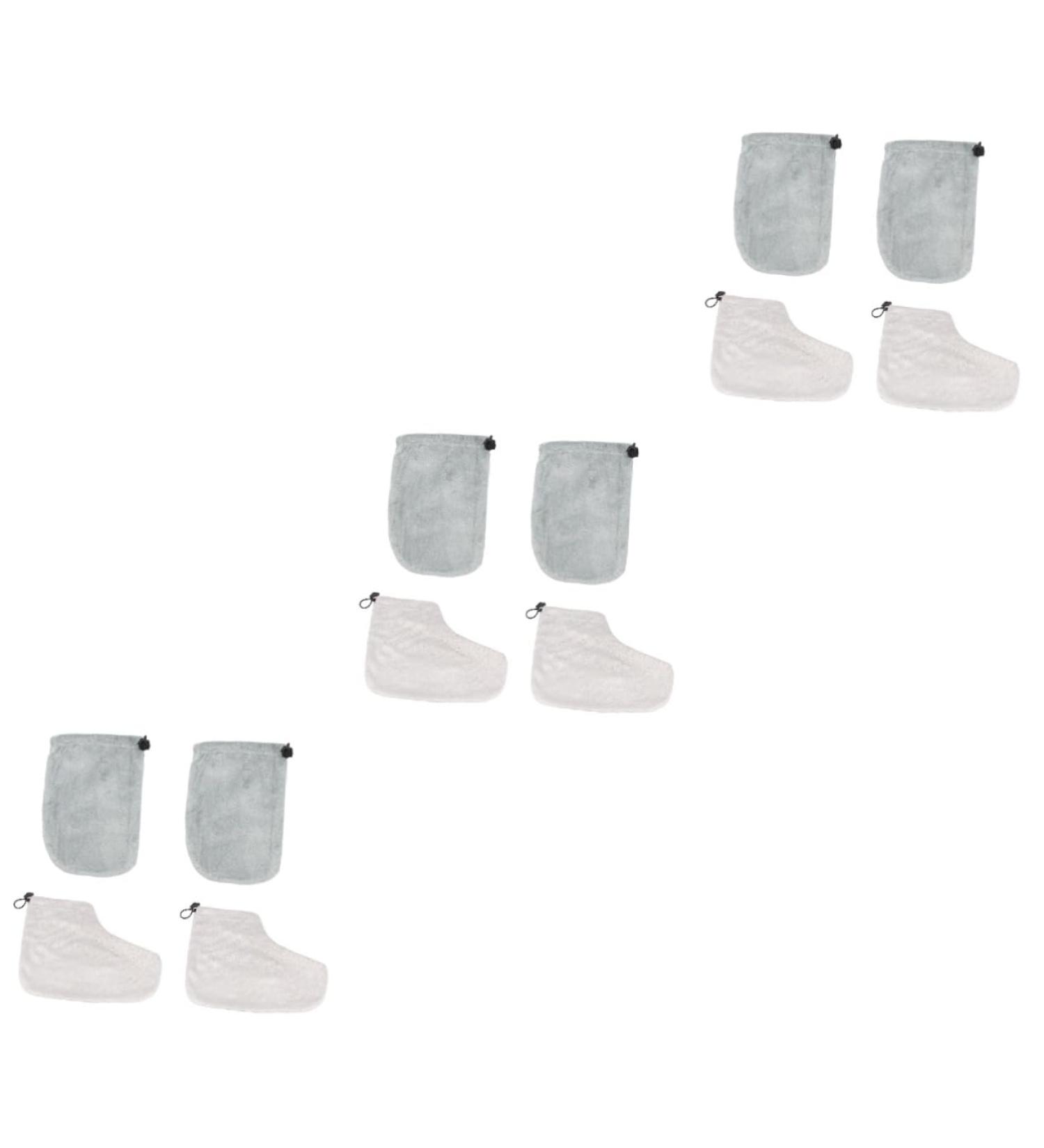 Healeved 6 Pairs Gloves Foot Covers Protective Foot Cover Manicure Mitts Grey Paraffin Wax Foot Cover Paraffin Accessories Paraffin Glove Spa Boots Insulation Cotton Liner - Buy Online on GoSupps.com