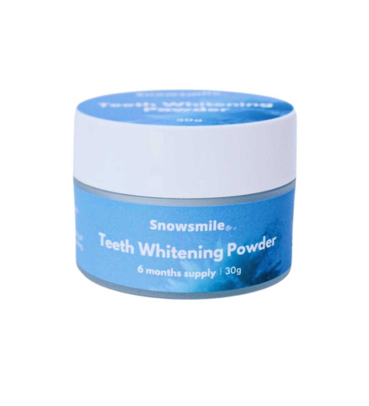Snowsmile Teeth Whitening Powder | Dentist-Approved & Enamel-Safe Formula | Peroxide-Free | Removes Tea, Coffee, Wine, Smoking Stains | Non-Sensitive | Spearmint Flavour | 6 Month Supply - Buy Online on GoSupps.com