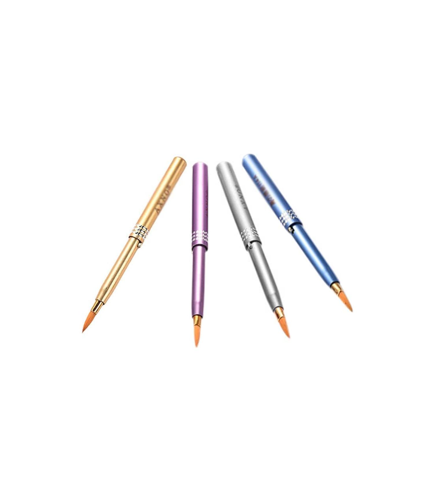 Androxeda Lip Brush - Portable Lip Applicator with Cap | Professional Makeup Tool for Lipstick & Lip Gloss | Natural Synthetic Bristles | Available in Blue Pink Gold Purple - Buy Online on GoSupps.com