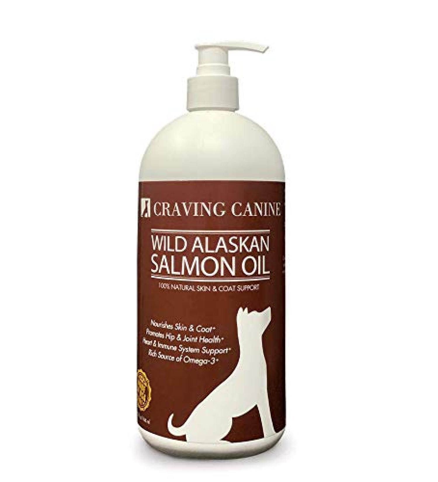 Craving Canine Salmon Oil for Dogs - Omega 3 Fish Oil with Vitamin E for Coat Improvement, 32 oz - Buy Online on GoSupps.com