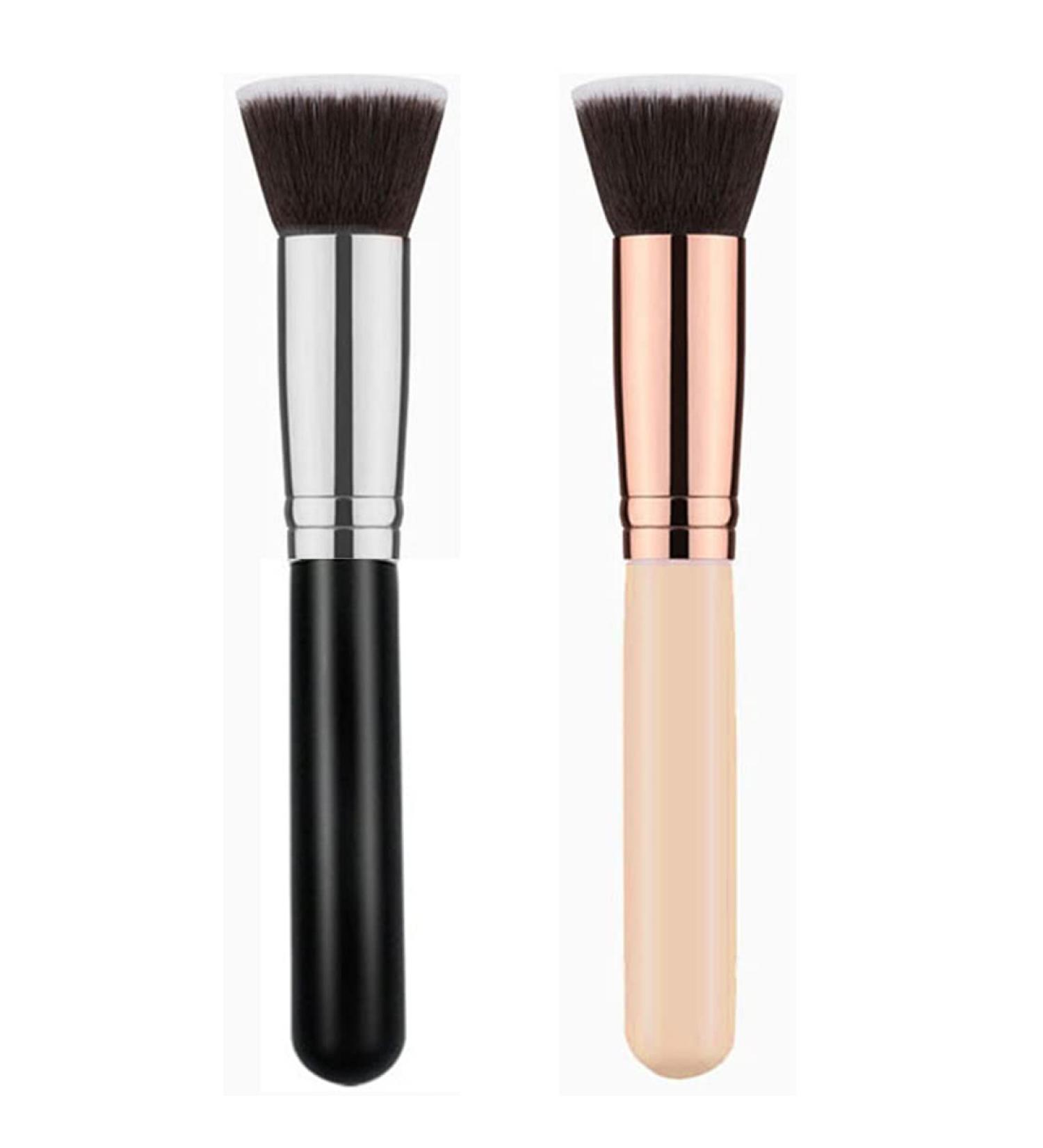 LuLiyLdJ 2 Pack Foundation Brushes | Flat Buffing & Blending Makeup Brushes for Flawless Facial Application - International Shipping Available - Buy Online on GoSupps.com