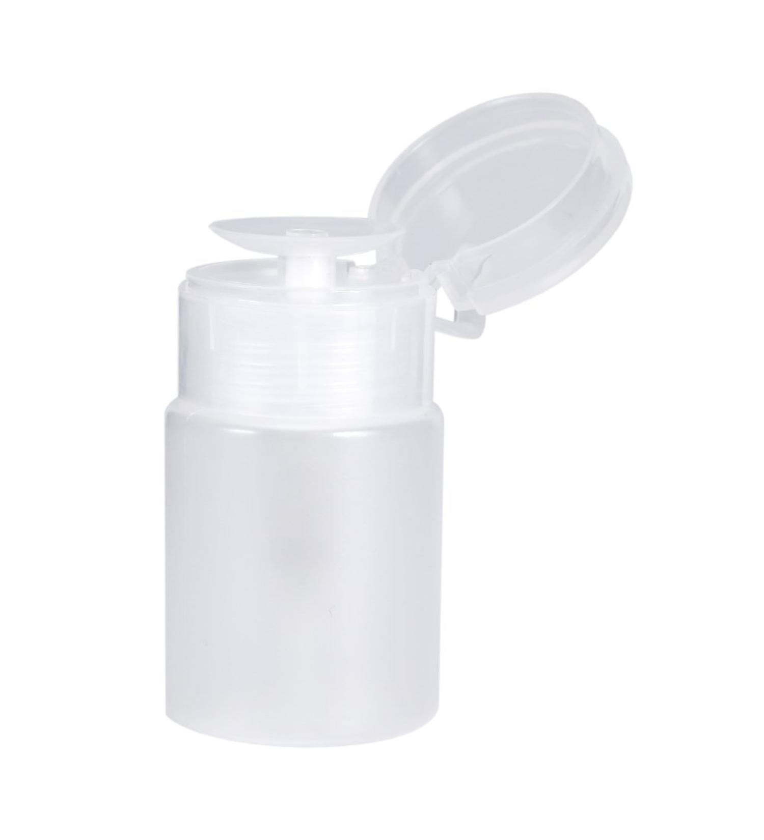 Empty Plastic Bottle 60ML Pump Dispenser for Nail Art Polish Remover Alcohol Makeup Remover (White) - Buy Online on GoSupps.com