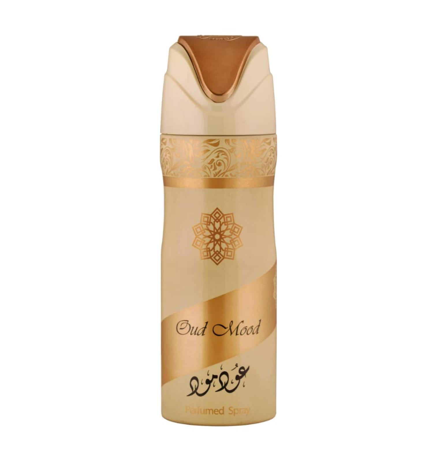 Lattafa Oud Mood Perfumed Deodorant Spray  6.67 Ounce (Unisex)