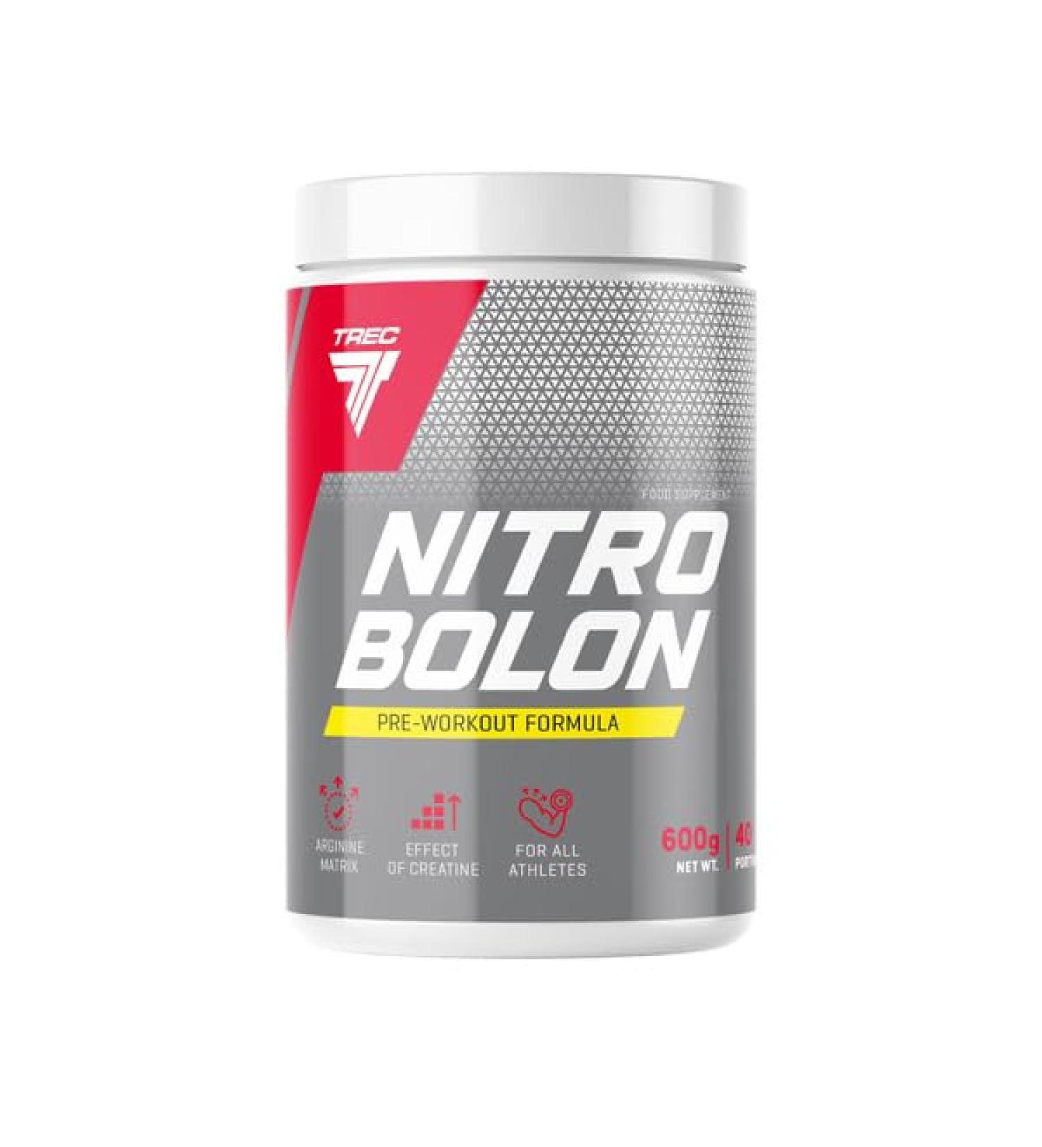 Trec nutrition nitrobolone 1 Pack x 600g - pre workout formula - creatine - taurine - arginine - glutamine - citrulline - supplement with amino acids (orange)