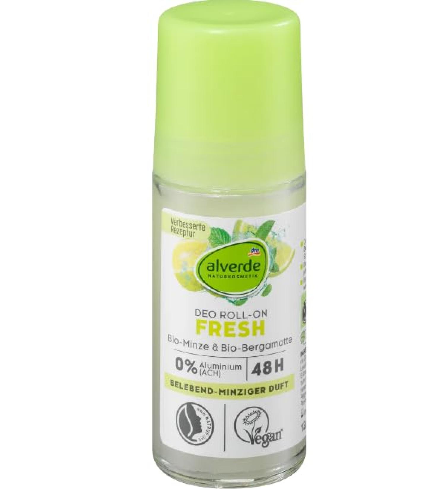 Alverde alverde natural cosmetics roll-on deodorant Fresh Mint Bergamot 50 ml - Buy Online on GoSupps.com