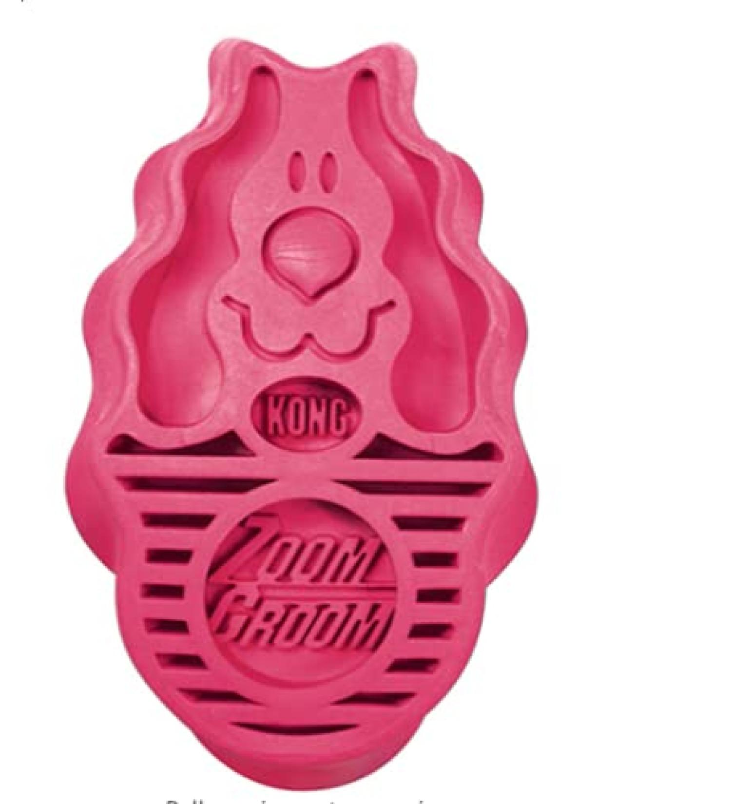 KONG Zoom Groom Multi-Use Dog Brush in Pink - Gentle Pet Grooming Tool - Buy Online on GoSupps.com