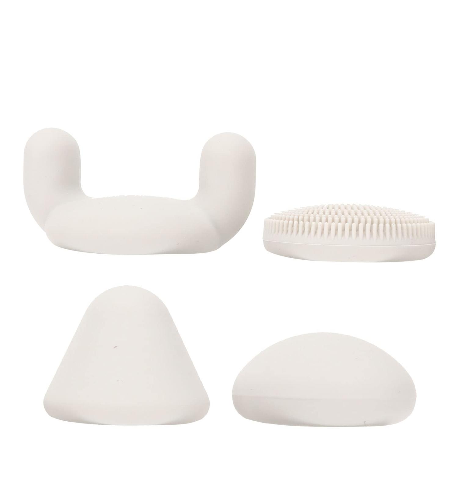Muscle Massage Head Accessories Set - 4 Silicone Mini Massage Device Heads for Deep Tissue Relief - Light Gray - Buy Online on GoSupps.com