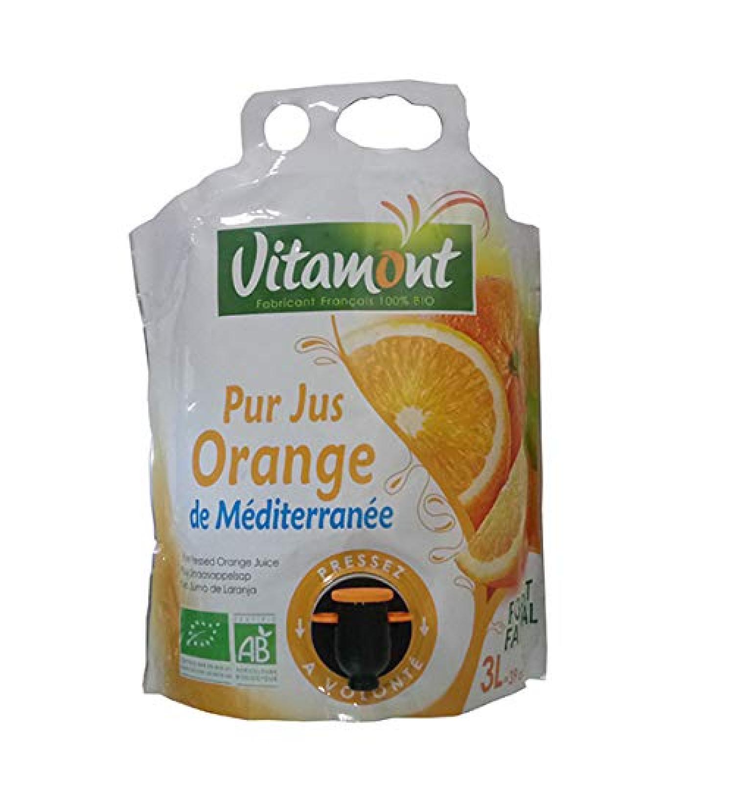 Vitamont - Pure Organic Mediterranean Orange Juice - 3 L - Sold per unit - Buy Online on GoSupps.com