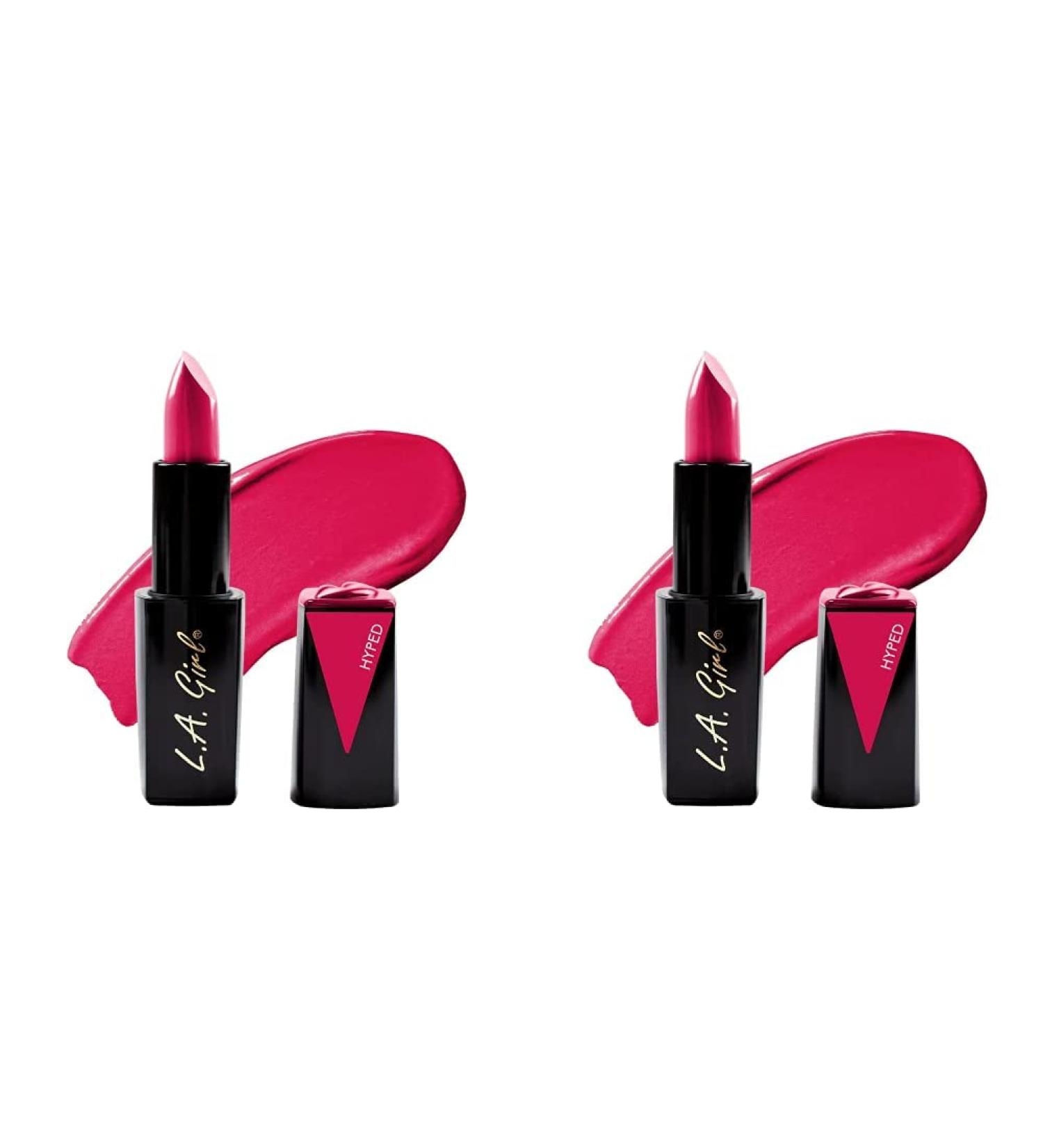 L.A. Girl Lip Attraction Lipstick Hyped 0.11oz GLC584 - Pack of 2 | Long-Lasting Formula - Buy Online on GoSupps.com