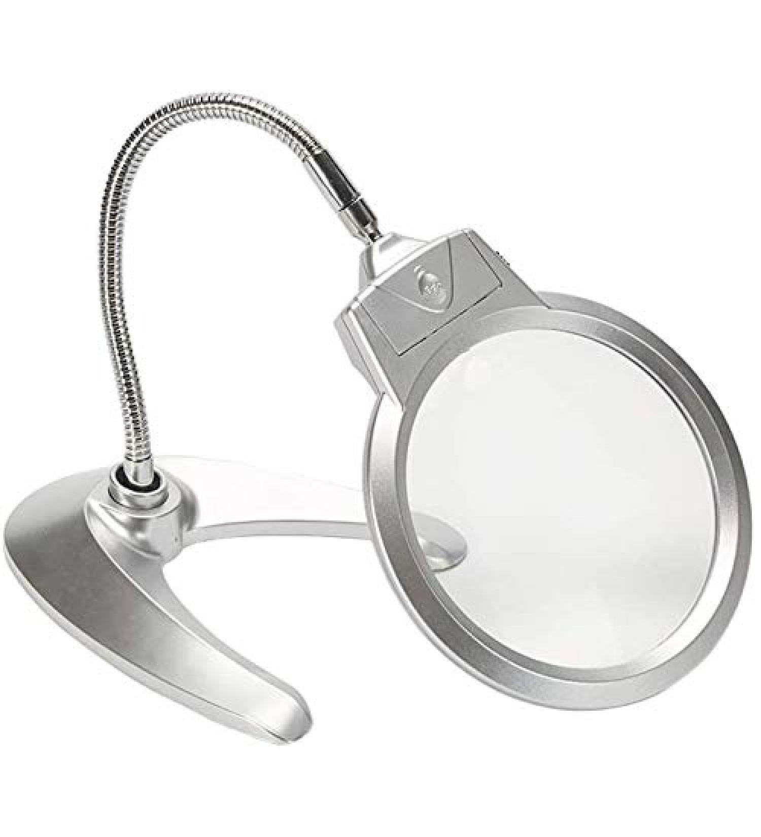 Magnifying Glasses Vision aids 2X 6X Magnifiers Desktop Hd Double Lens with Led Lights Old Man Reading Mobile Phone Repair Magnifying Glass Silver Stationery Office Supplies 1PCS Journey - Buy Online on GoSupps.com