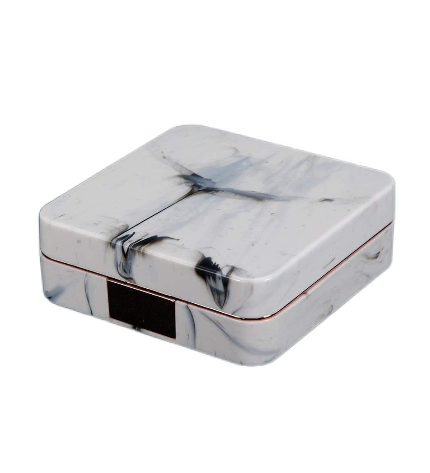 Buy Akozone Square Protective Cover for Contact Lenses - Portable Rose Gold Marble Soaking Case - International Shipping Available - Buy Online on GoSupps.com
