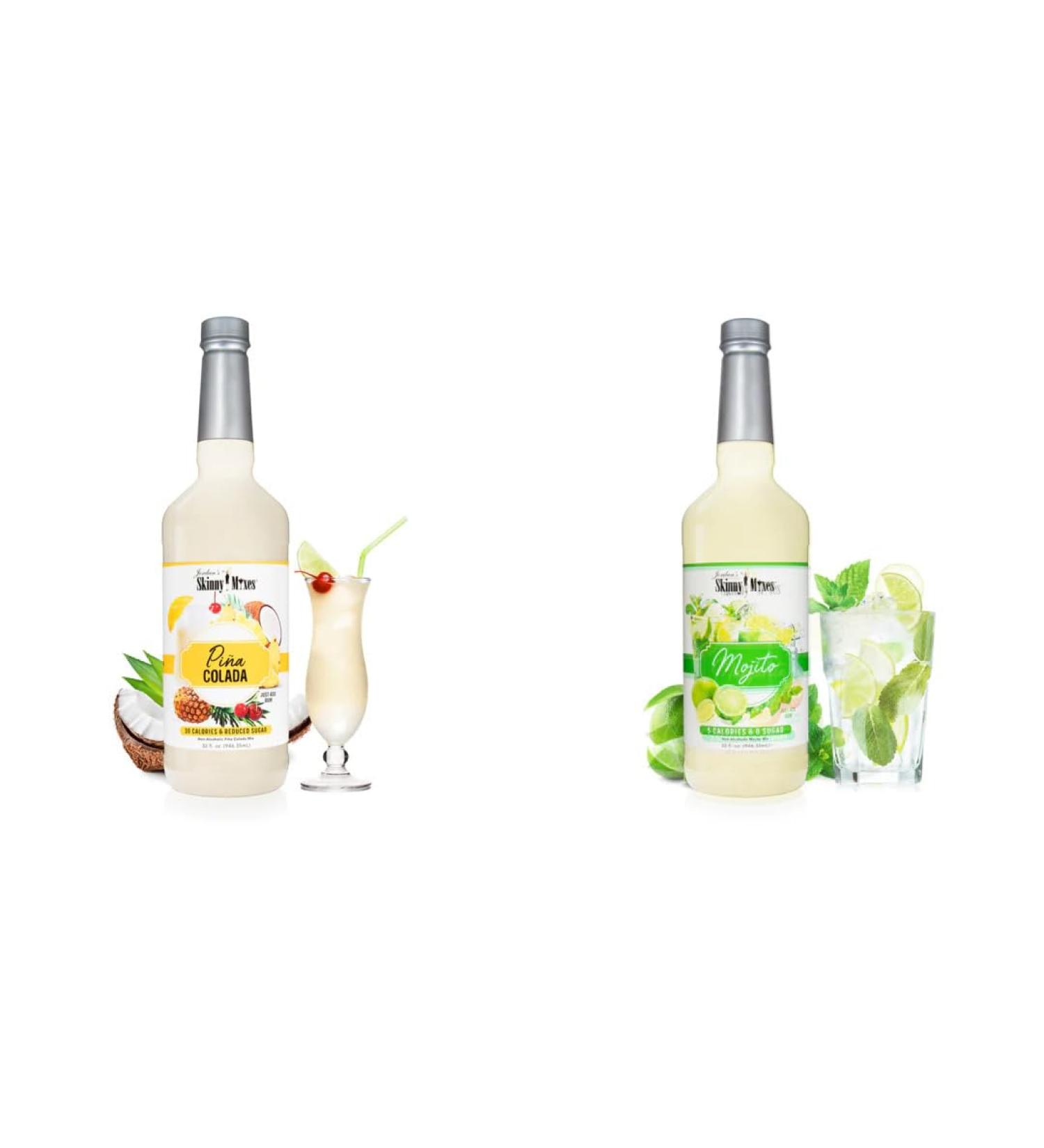 Value Bundle: Skinny Syrup - Mohito & Pina Colada - Sugar Free - Great in Cocktails Mocktails Iced Teas Lemonades Cocktails Sodas and Smoothies - Water Enhancer - Summer Favourites Pack of 2