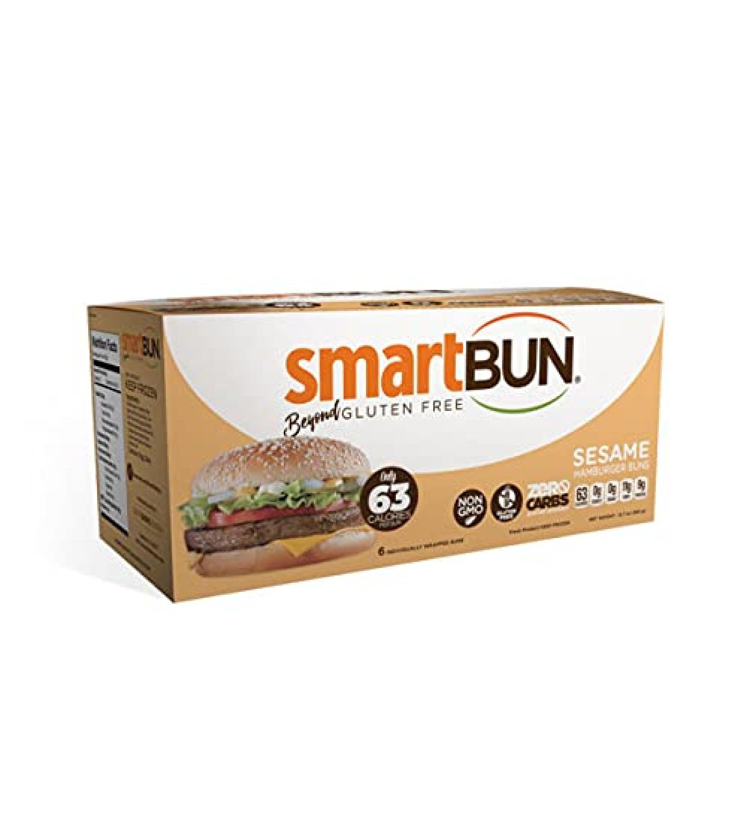 SmartBuns Sesame Gluten-Free, Sugar-Free, Carb-Free Buns - Box of 6 Singles - Buy Online on GoSupps.com