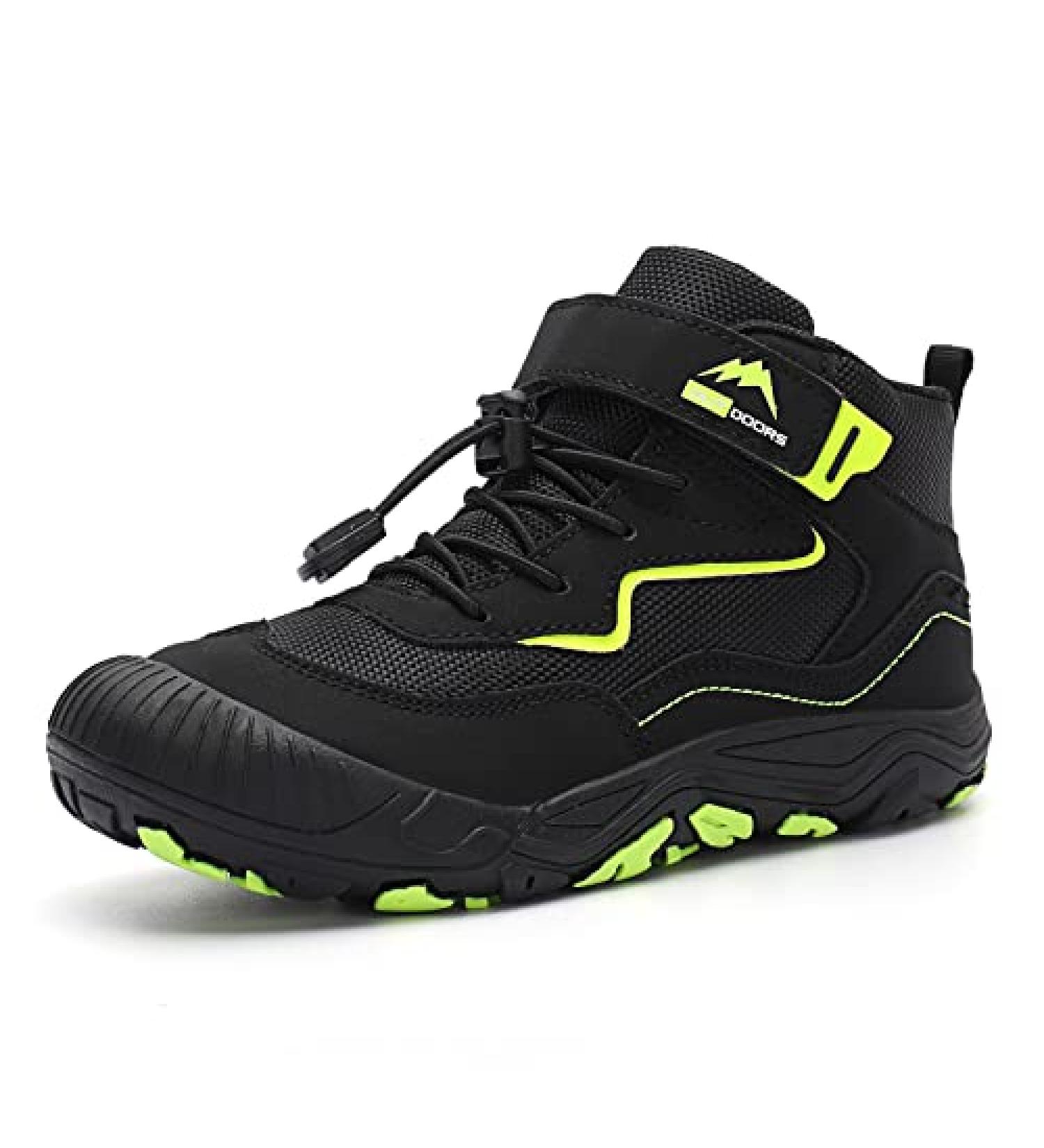 FLIOZY Kids Hiking Boots - Anti Collision Non Slip Outdoor Trekking Sneakers 2.5 Little Kid Black - Buy Online on GoSupps.com