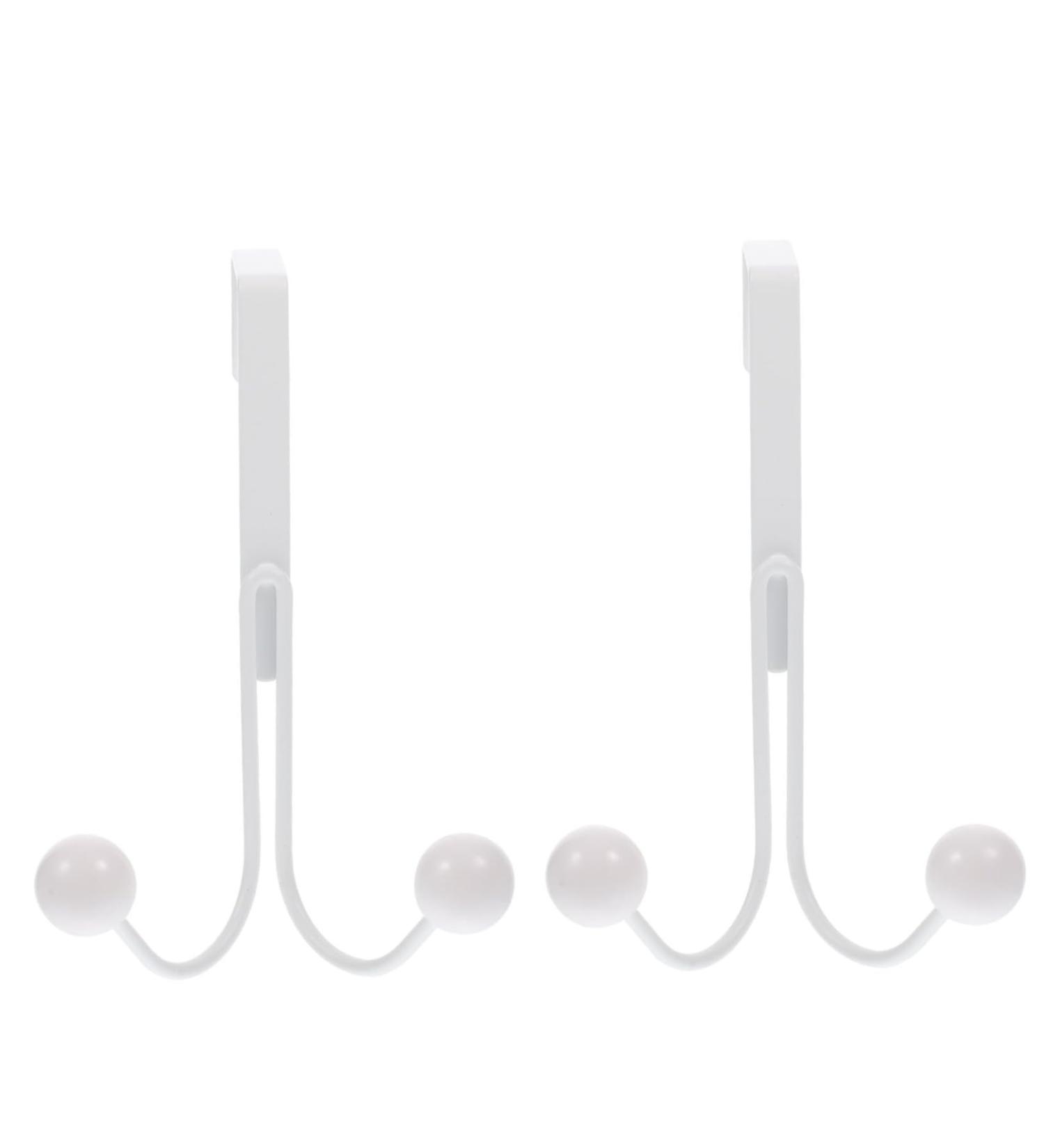 FELTECHELECTR 2pcs Double Hook Hooks Clothes Hangers Over Door Towel Rack Door Hook Hanger Coat Hook Multifunction 14x9cm White - Buy Online on GoSupps.com