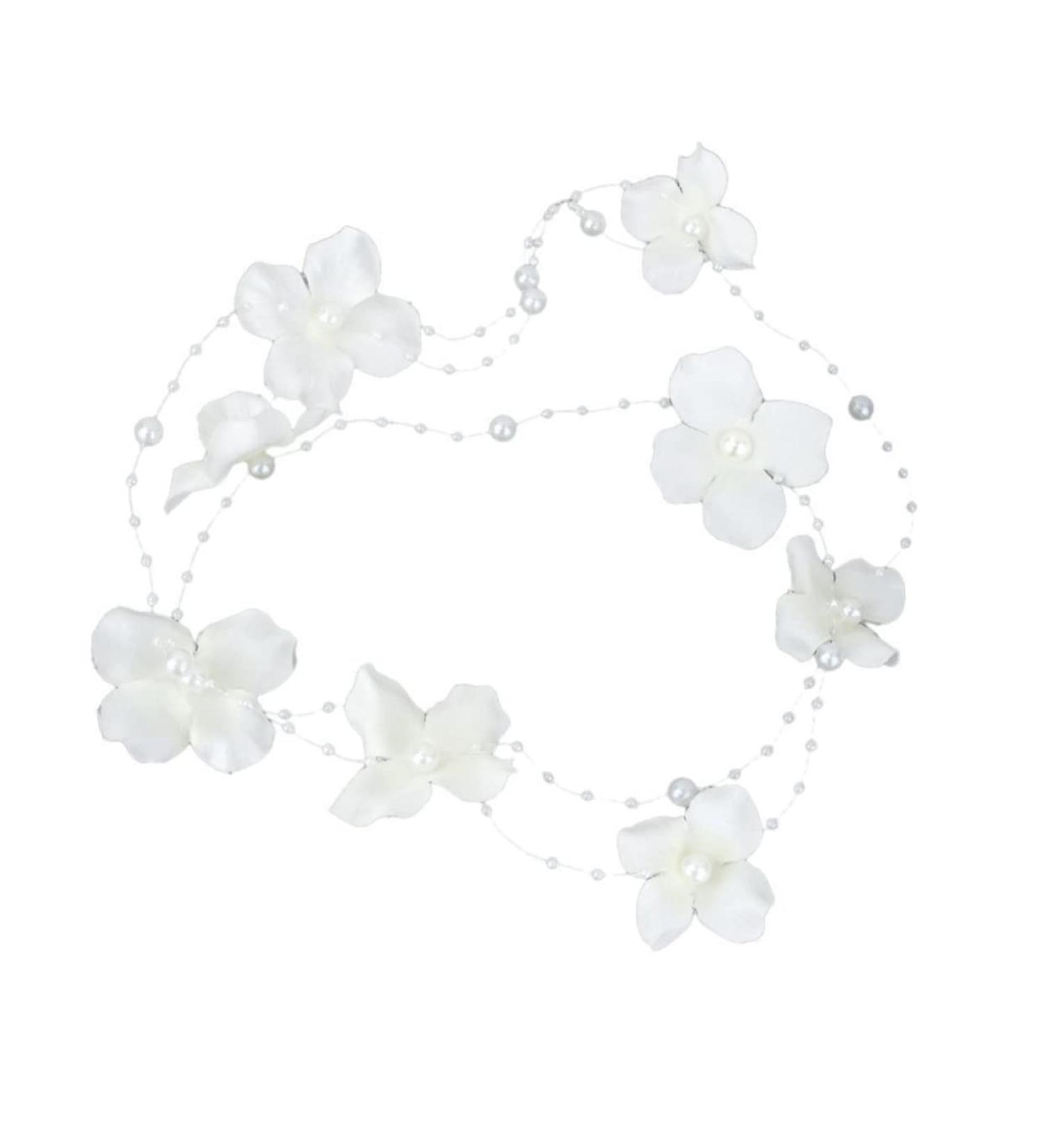 LALAFINA Wedding Hair Accessories Bride Hair Clip Bridal Hair Clips Bridal Hair Pin Faux Pearl Hair Accessories Hair Ribbons Pearl Fabric Headband Bridal Hair Accessory Korean Petals White - Buy Online on GoSupps.com