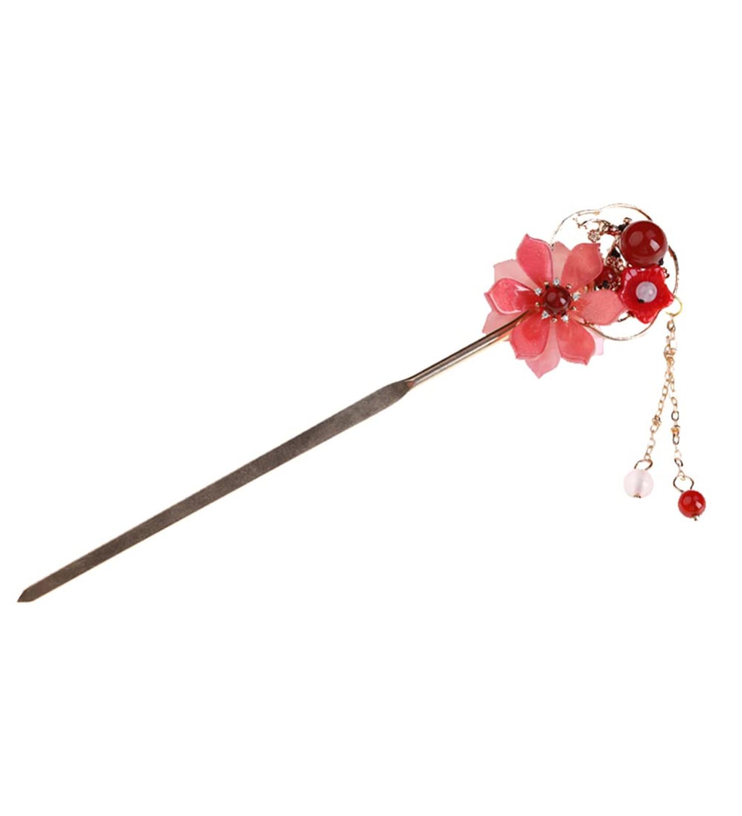 Hanfu Hairpin Hair Barrettes for Women Vintage Hair Stick Wedding Hair Barrettes Chinese Hairpin Pearl Trim Metal Trim Chinese Hair Stick Bride Acetic Acid Classical Flower Hairpin - Buy Online on GoSupps.com