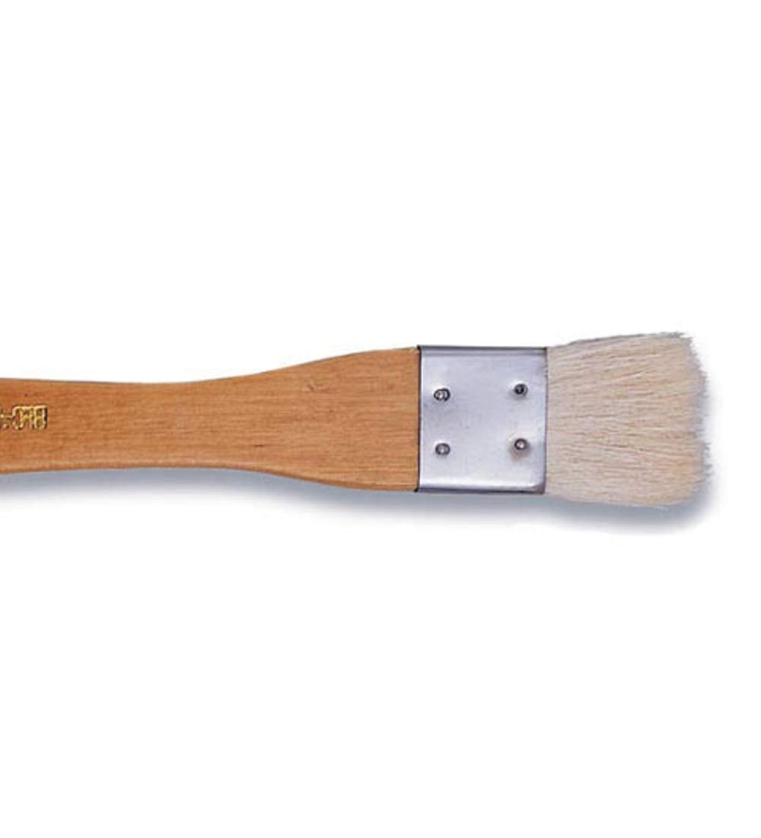 Yasutomo Hake Flat Wash Brush with Metal Ferrule  Sheep Hair Bristles  1 inch (BFC1)