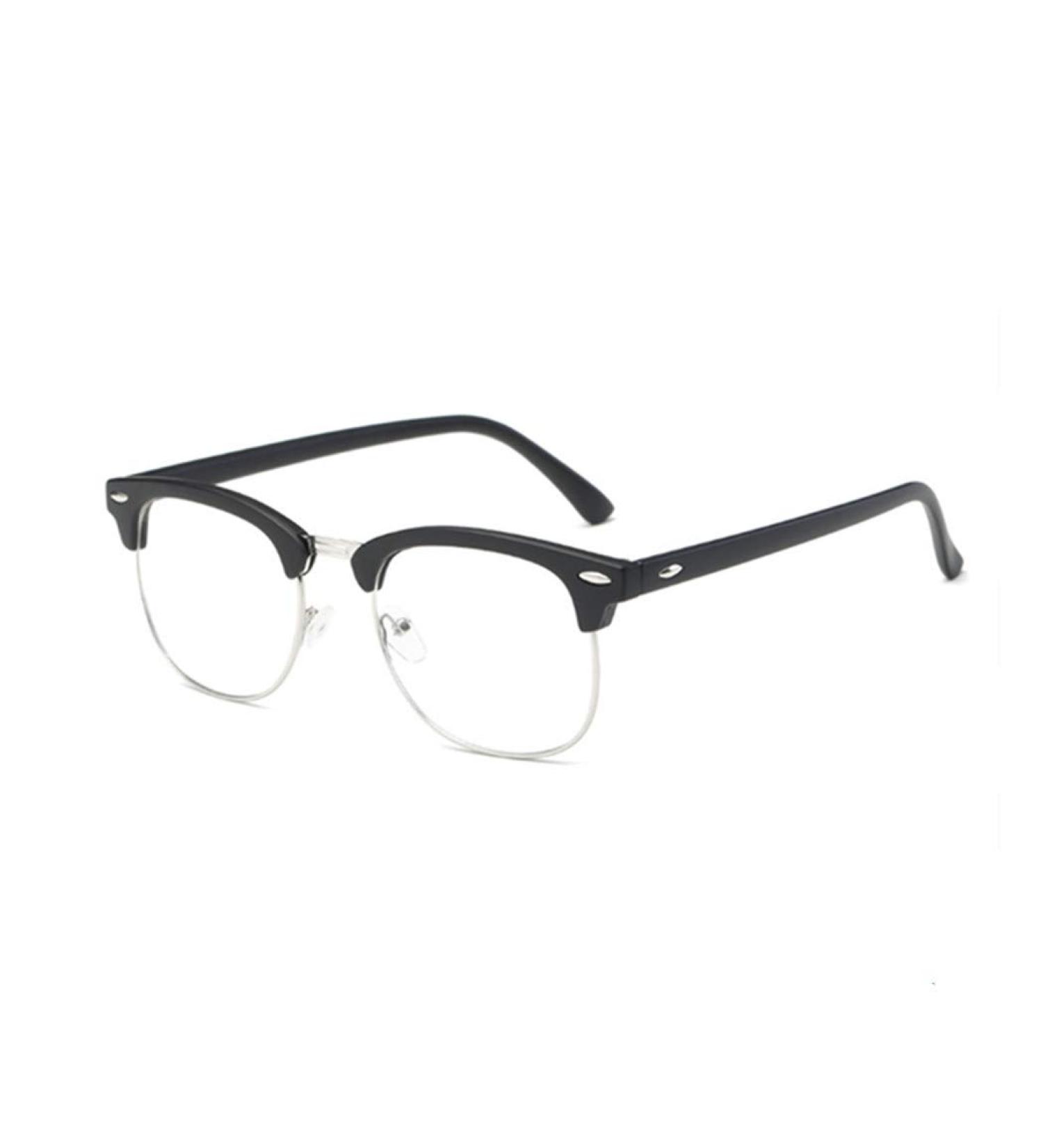 Buy LNTICB Blue Light Glasses - Retro Anti-UV Computer Reading Glasses for Eye Fatigue Relief | Unisex Silver & Black Frames - Buy Online on GoSupps.com